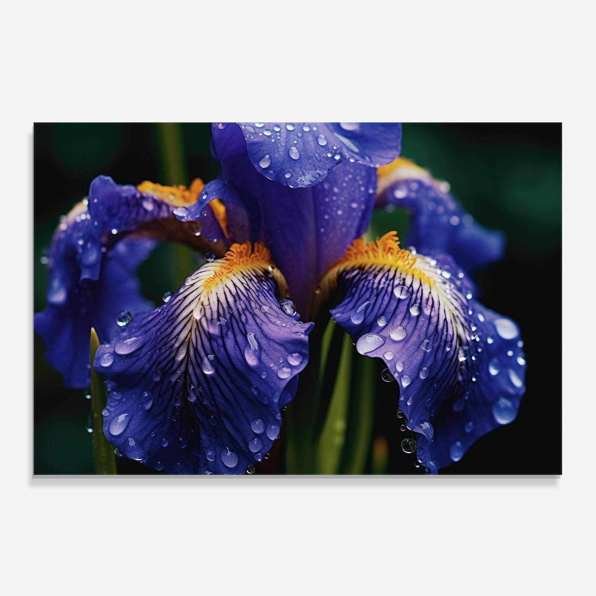 Panel Szklany do Kuchni Iris Close Up Aftrer Rain mockup 0