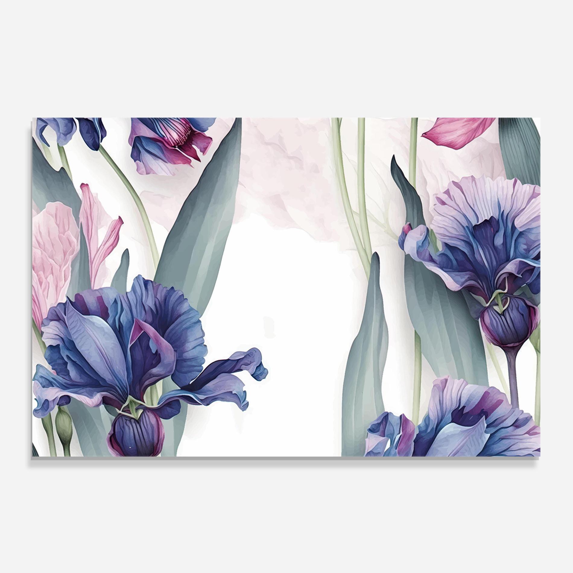 Panel Szklany do Kuchni Iris Purple Shades mockup 0