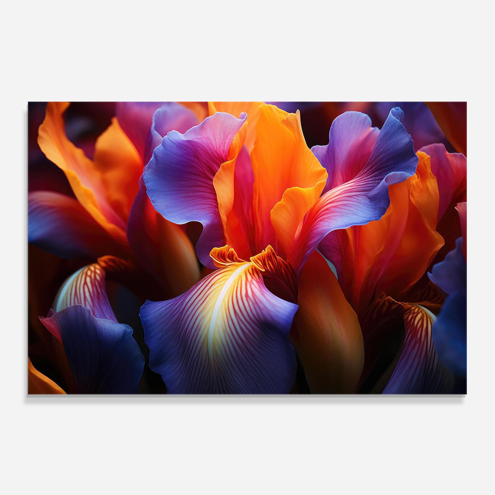 Panel Szklany do Kuchni Orange Purple Iris mockup 0