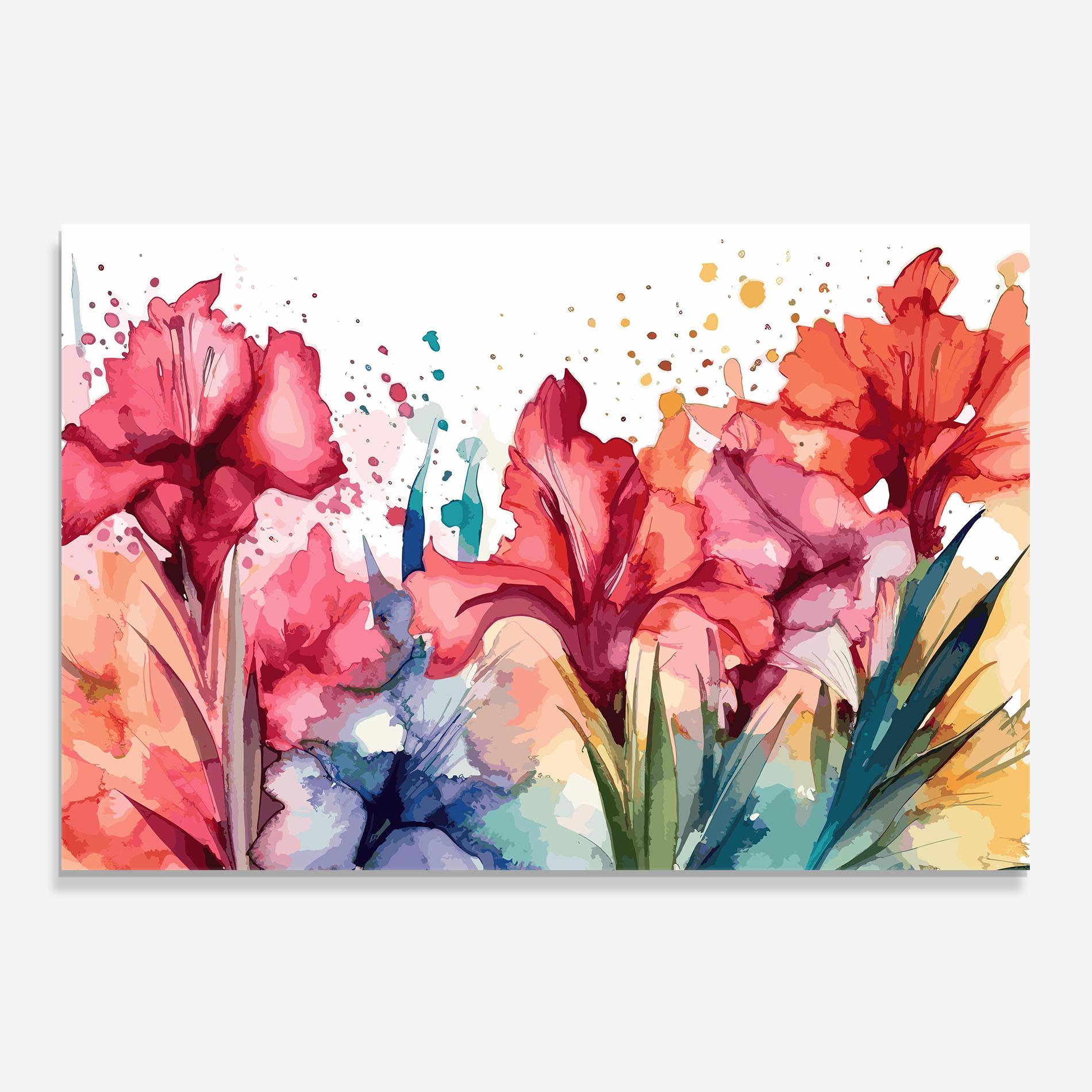 Panel Szklany do Kuchni Pink Blue Iris mockup 0