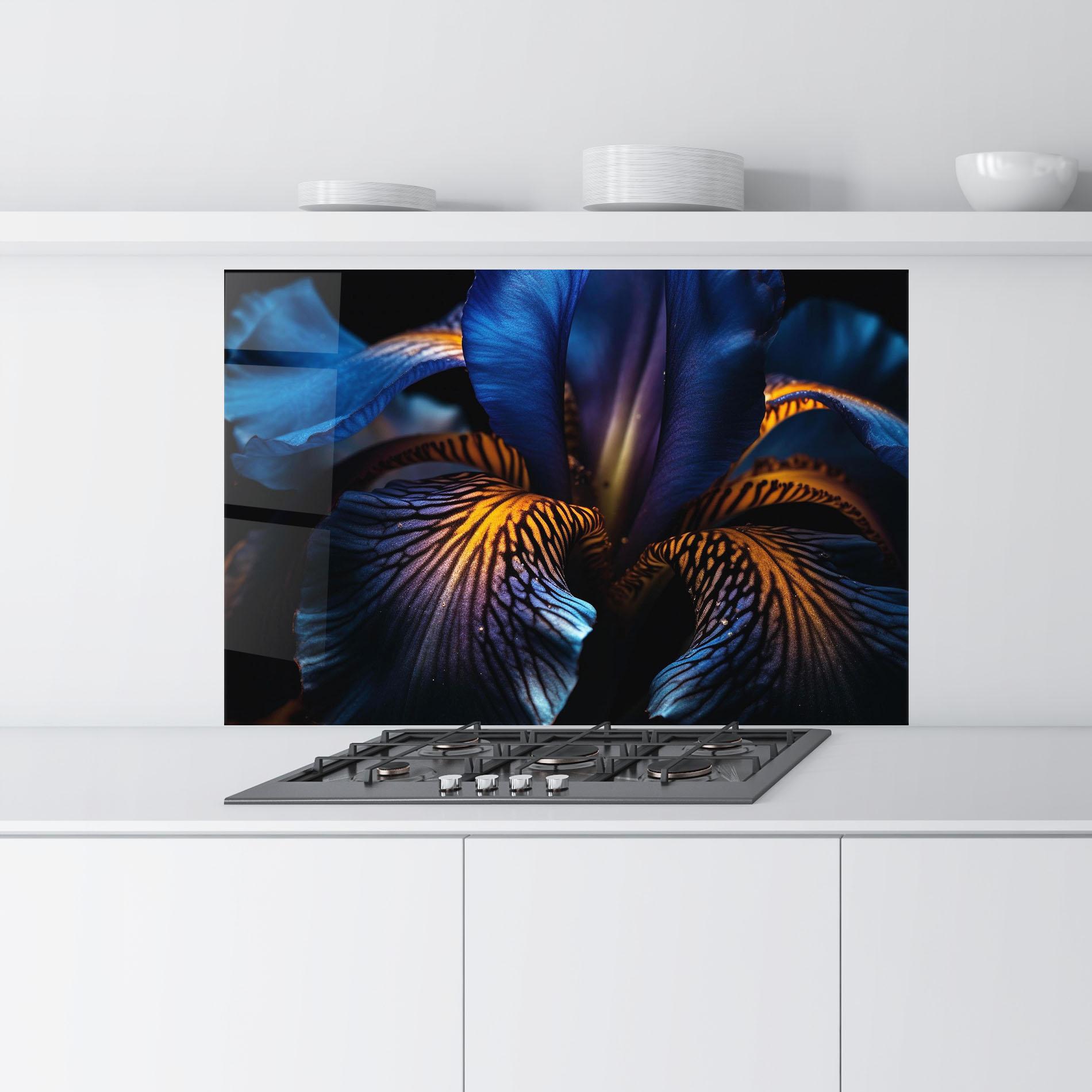 Panel Szklany do Kuchni Dark Yellow Iris mockup 9