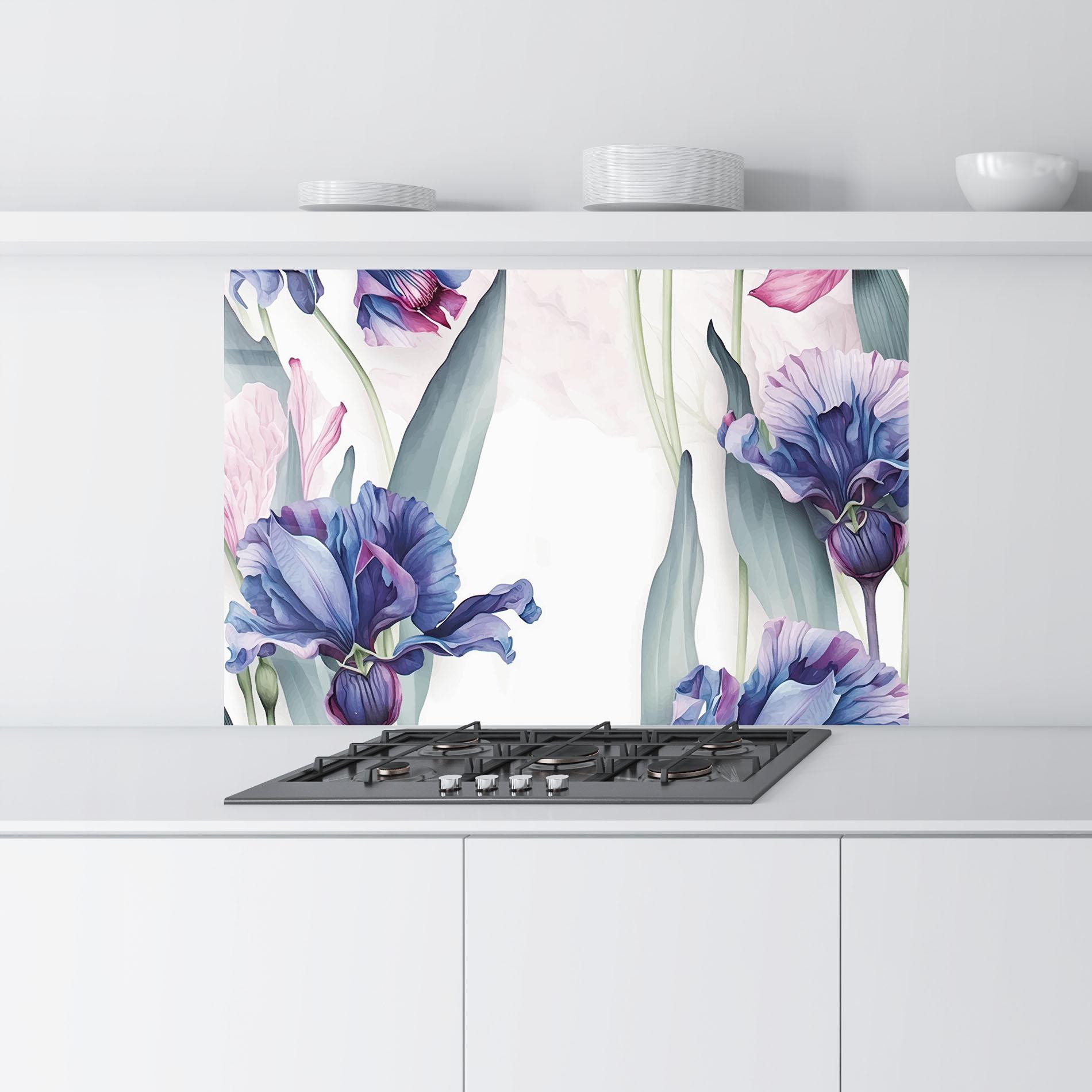 Panel Szklany do Kuchni Iris Purple Shades mockup 9