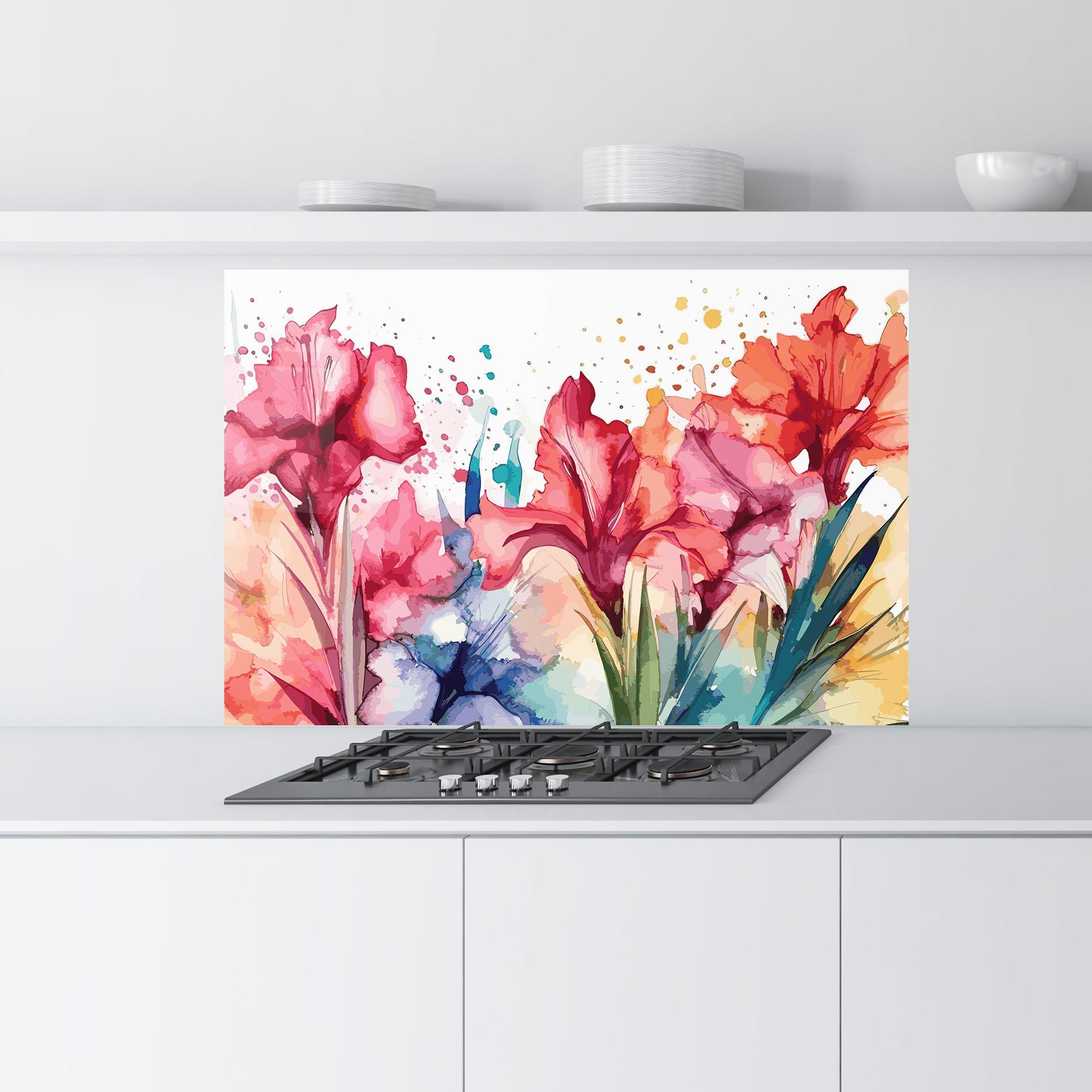 Panel Szklany do Kuchni Pink Blue Iris mockup 9