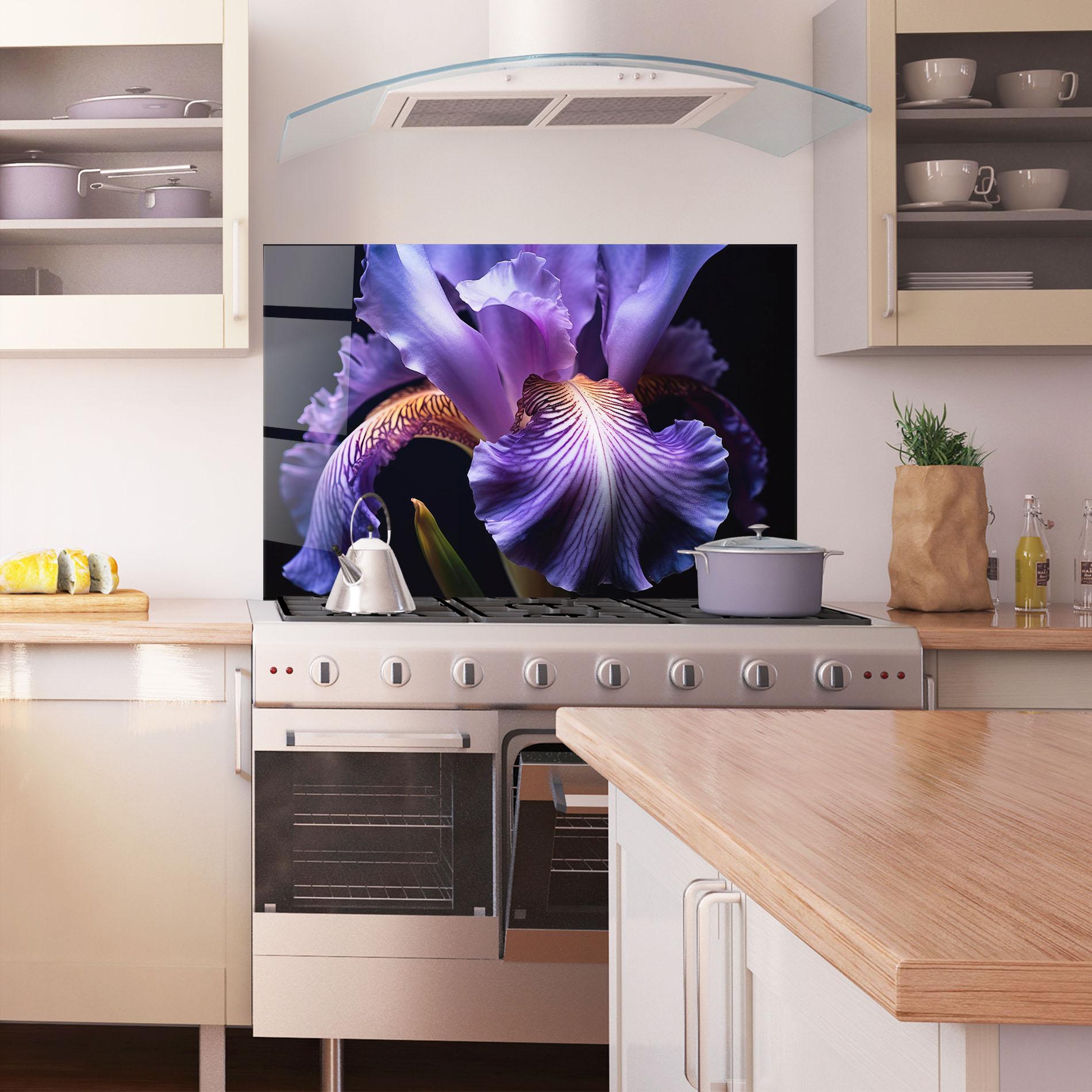 Panel Szklany do Kuchni Iris Beautiful Close Up mockup 1