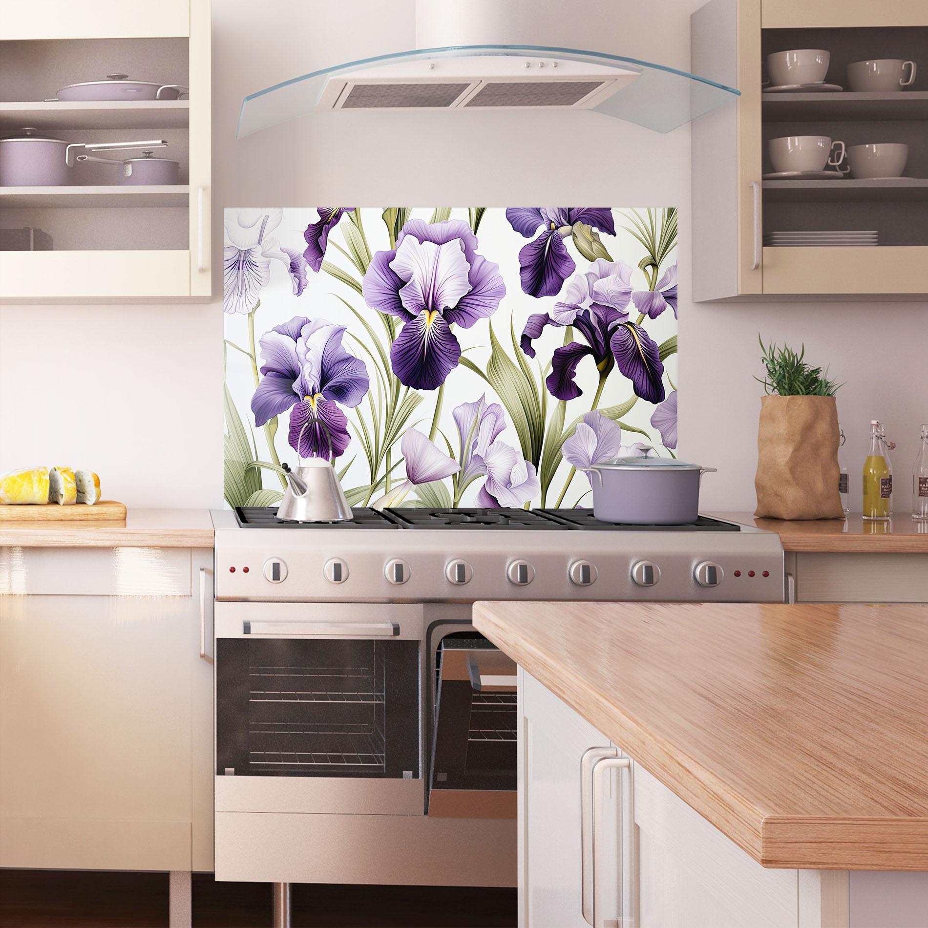 Panel Szklany do Kuchni Iris Painting mockup 1