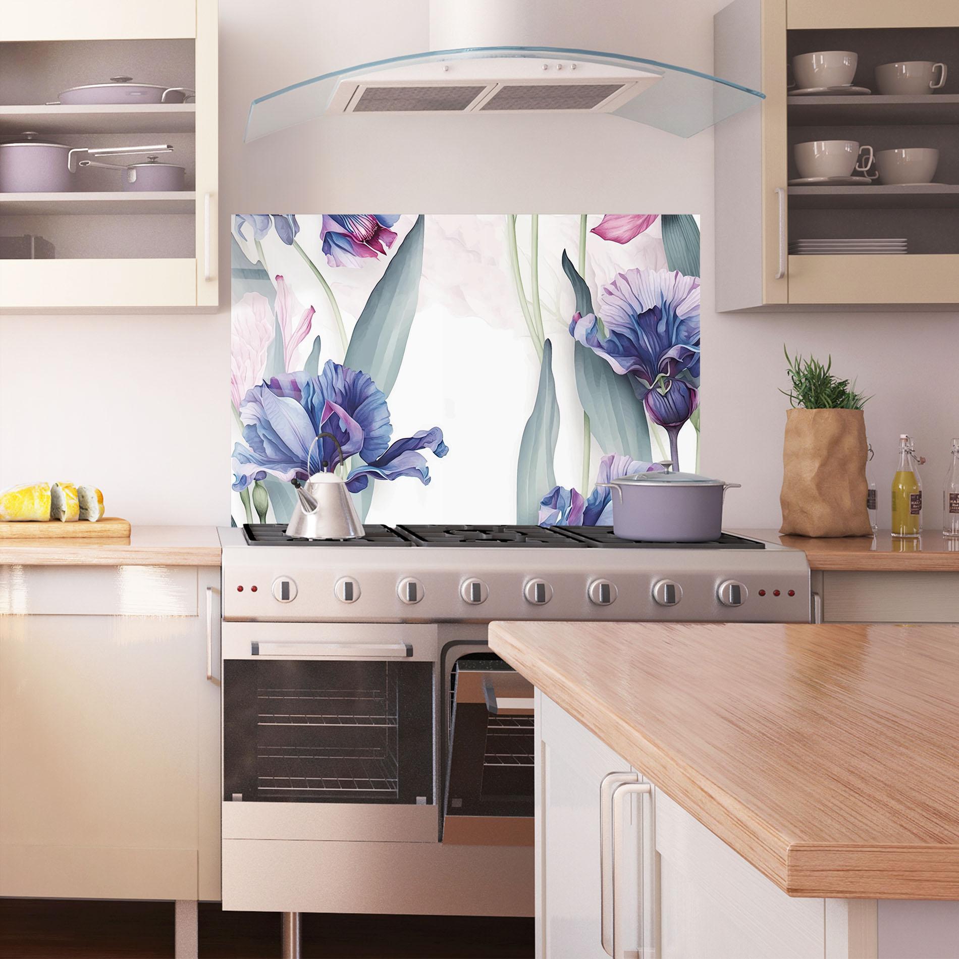 Panel Szklany do Kuchni Iris Purple Shades mockup 1