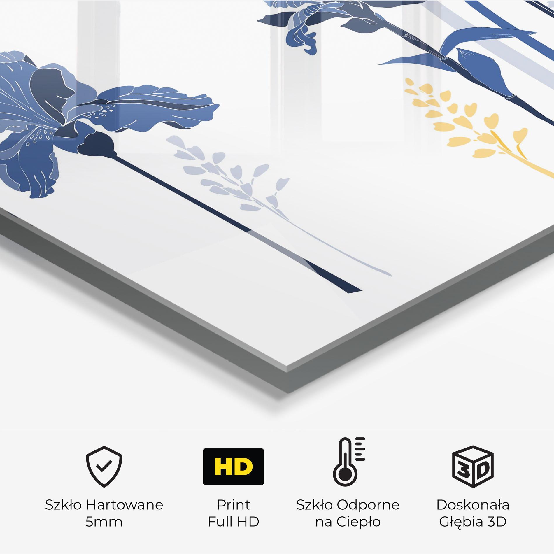 Panel Szklany do Kuchni Iris Blue Art mockup 2