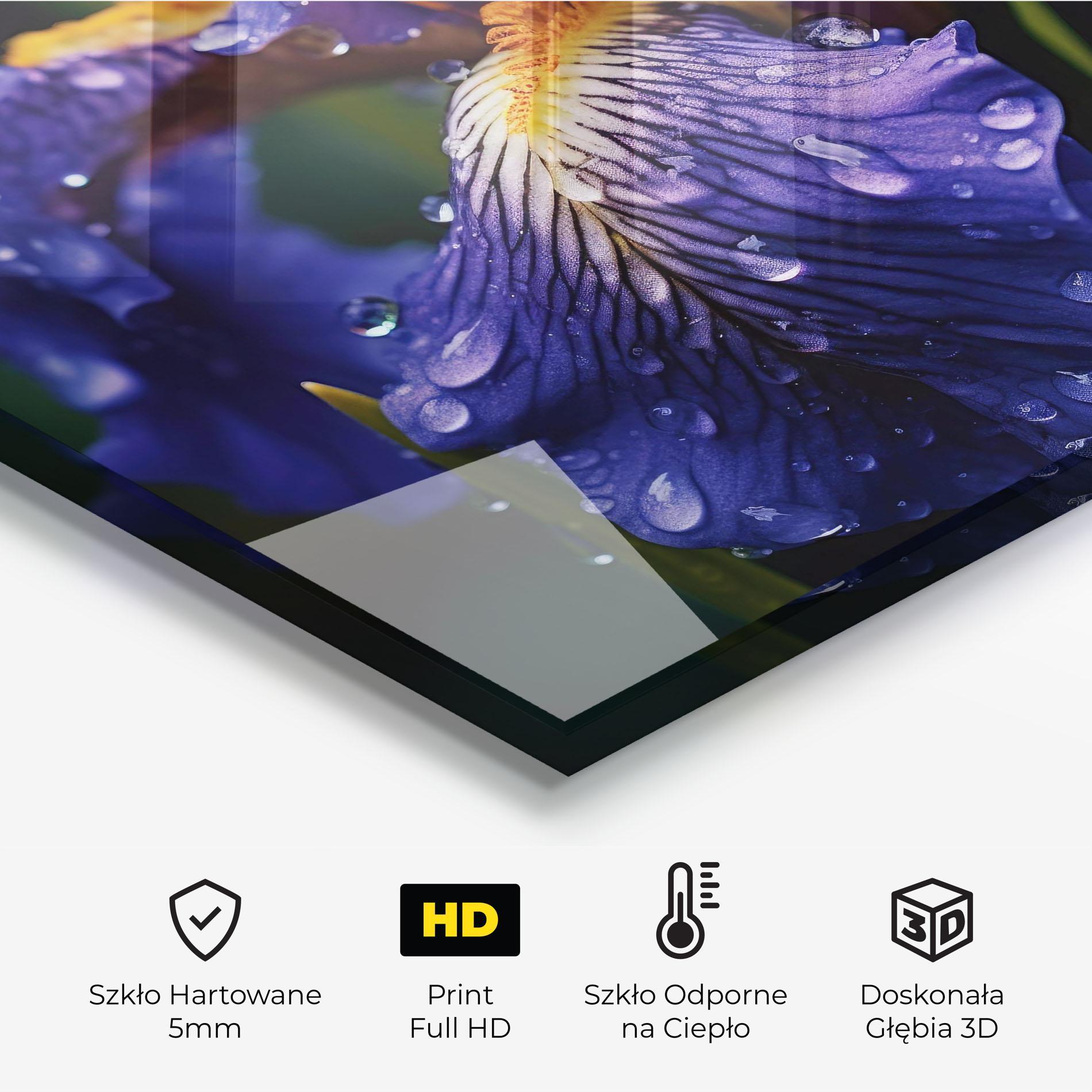 Panel Szklany do Kuchni Iris Close Up Aftrer Rain mockup 2