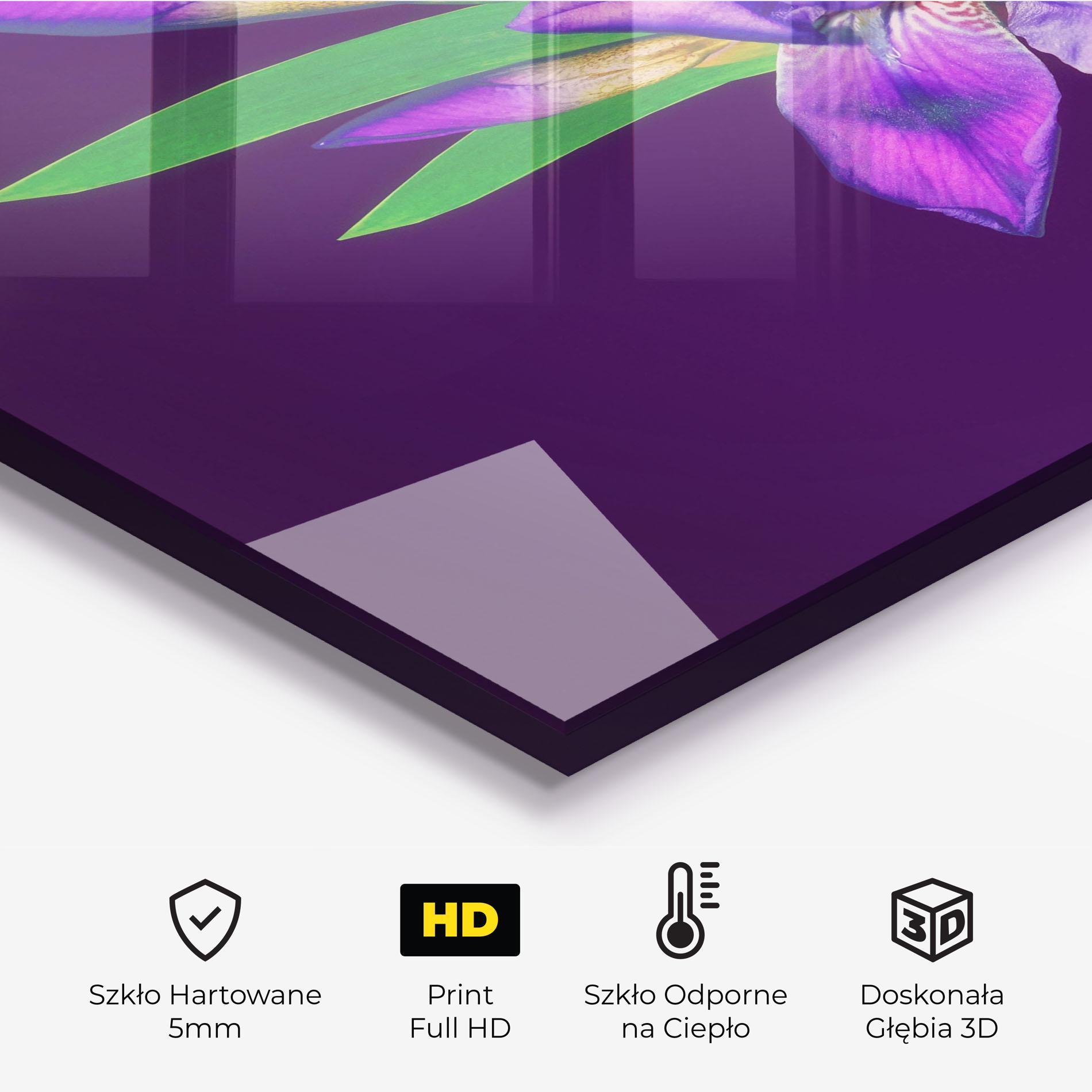 Panel Szklany do Kuchni Iris On Purple mockup 2