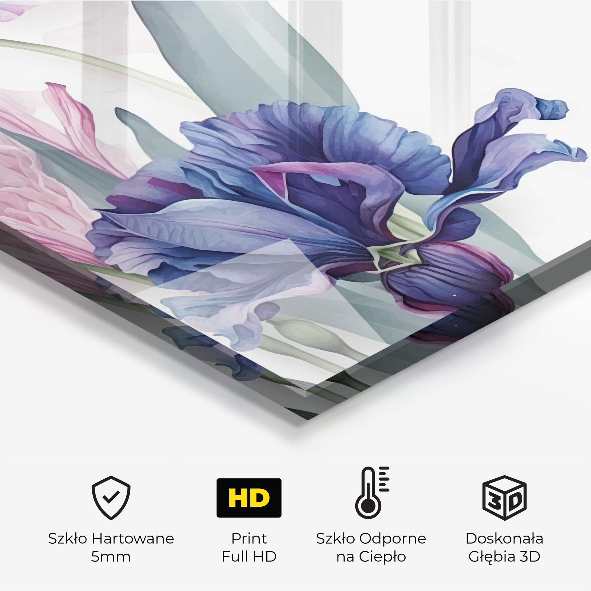 Panel Szklany do Kuchni Iris Purple Shades mockup 2