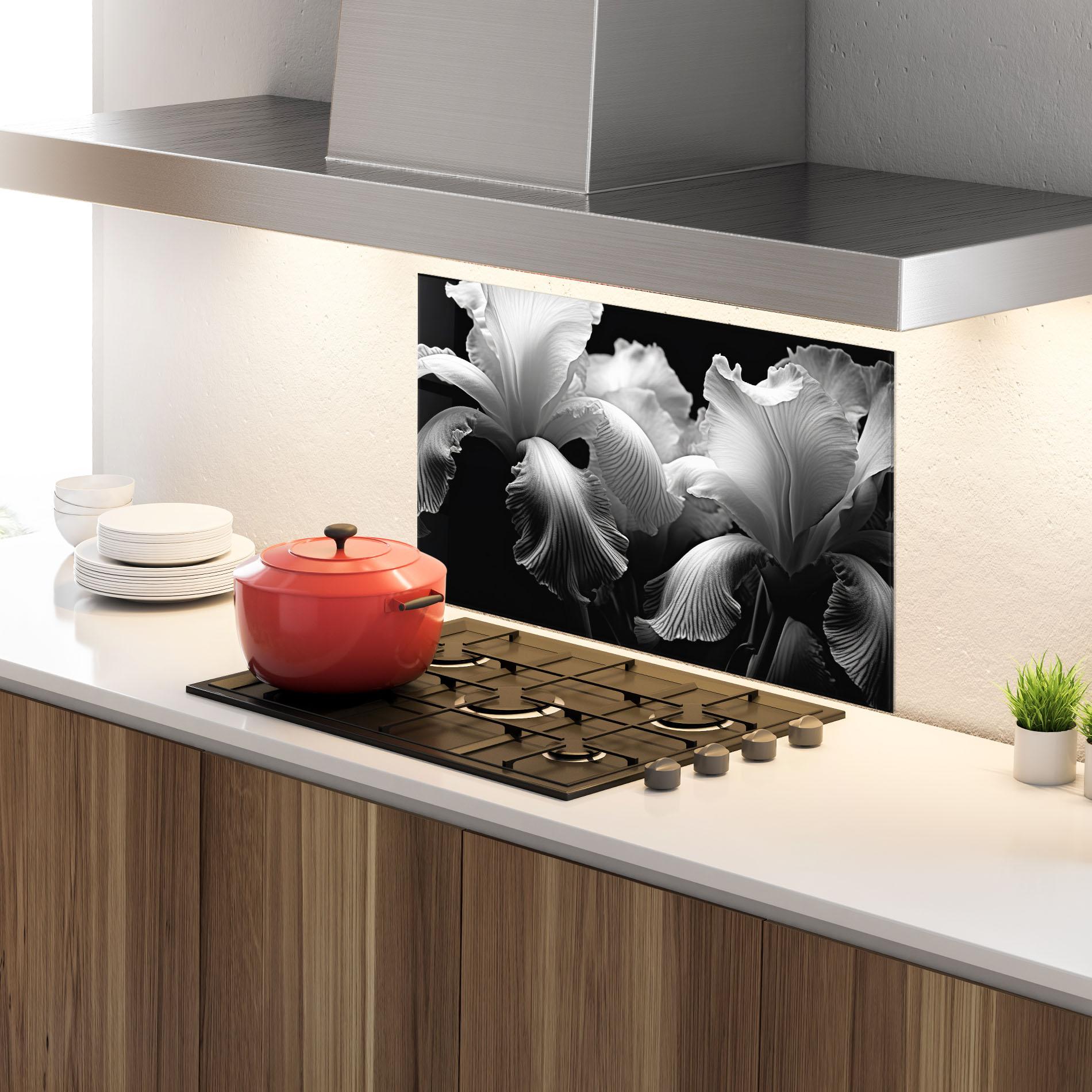 Panel Szklany do Kuchni Grey Iris mockup 4