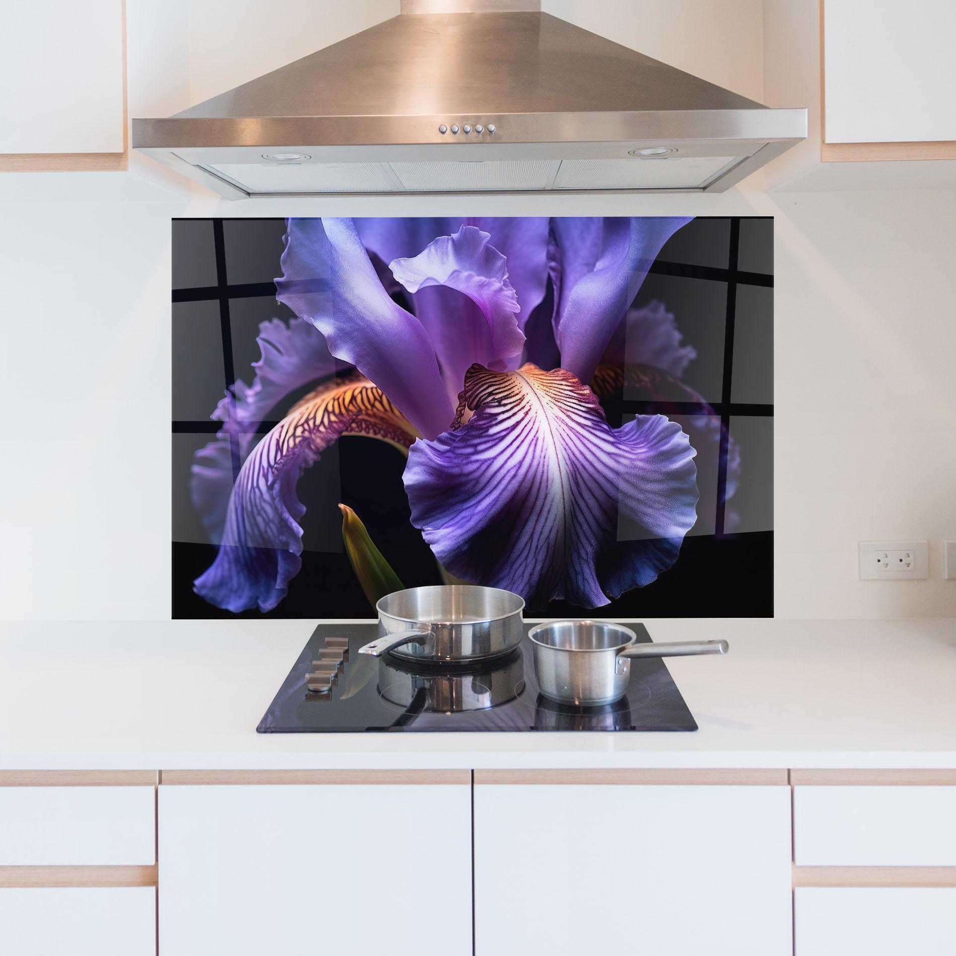 Panel Szklany do Kuchni Iris Beautiful Close Up mockup 5