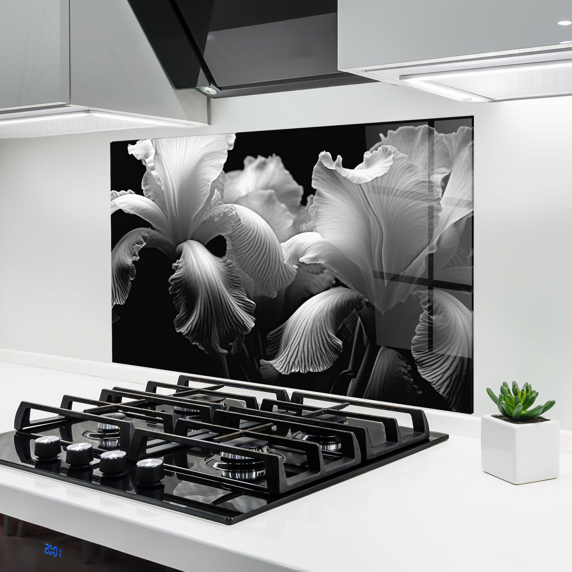 Panel Szklany do Kuchni Grey Iris mockup 6