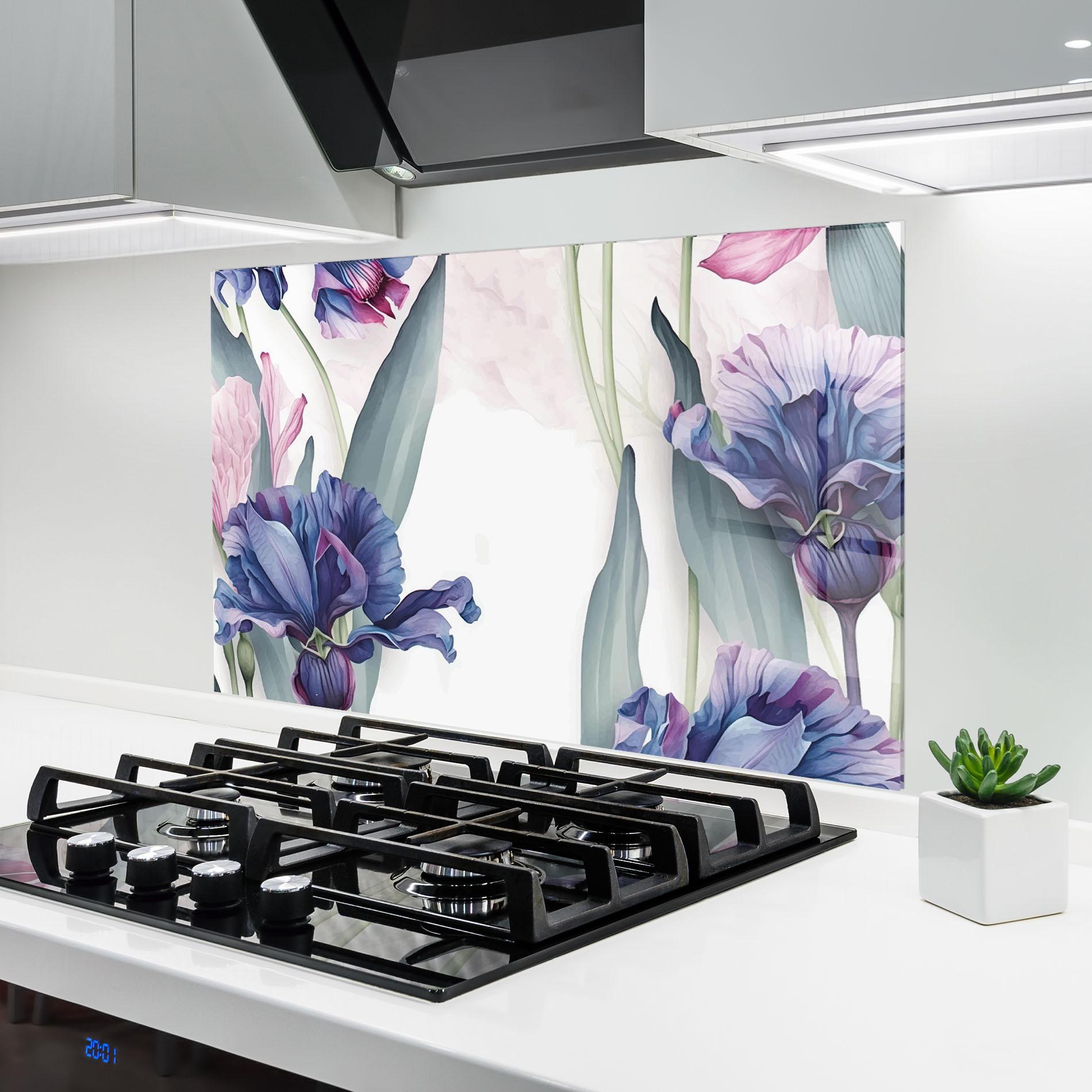 Panel Szklany do Kuchni Iris Purple Shades mockup 6
