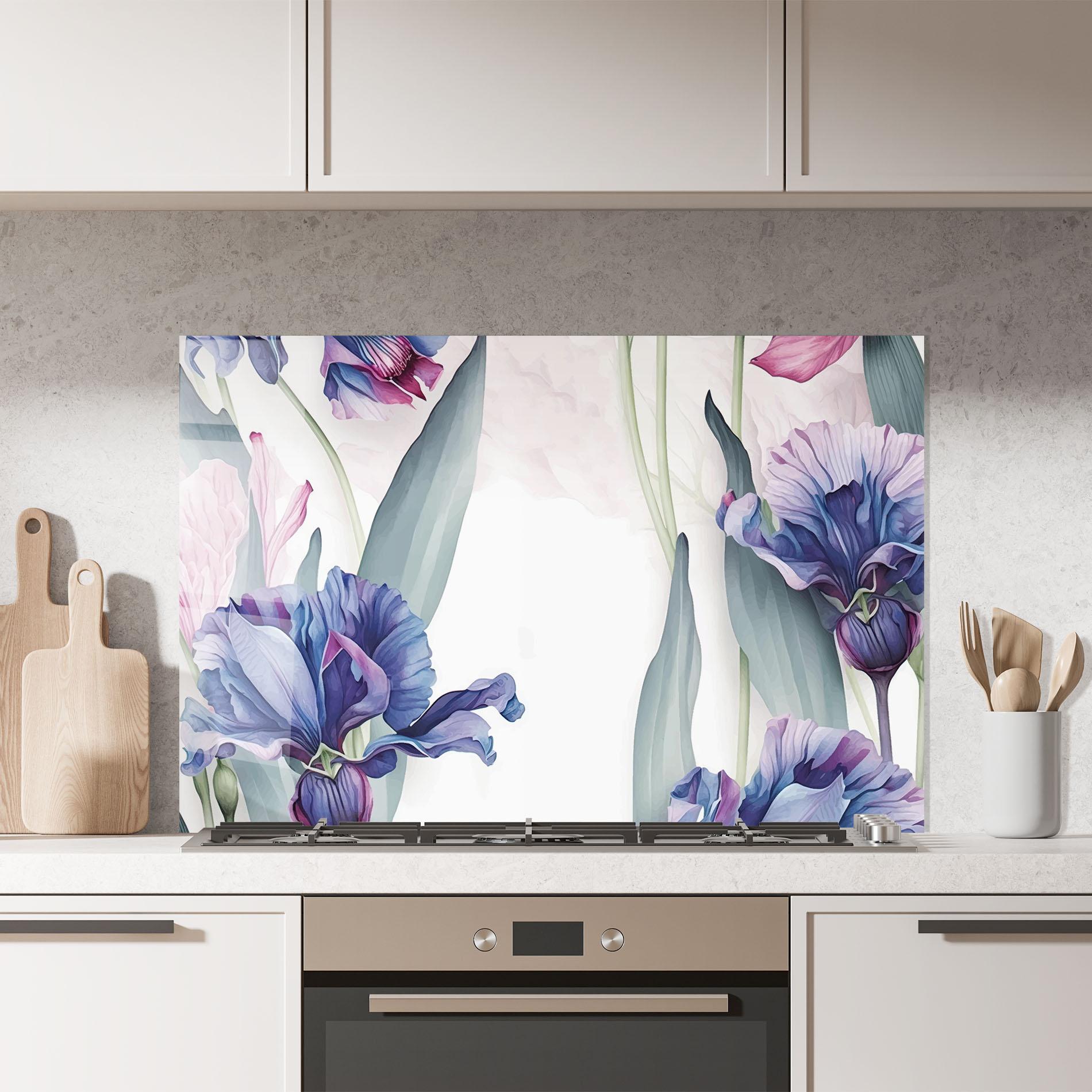 Panel Szklany do Kuchni Iris Purple Shades mockup 7