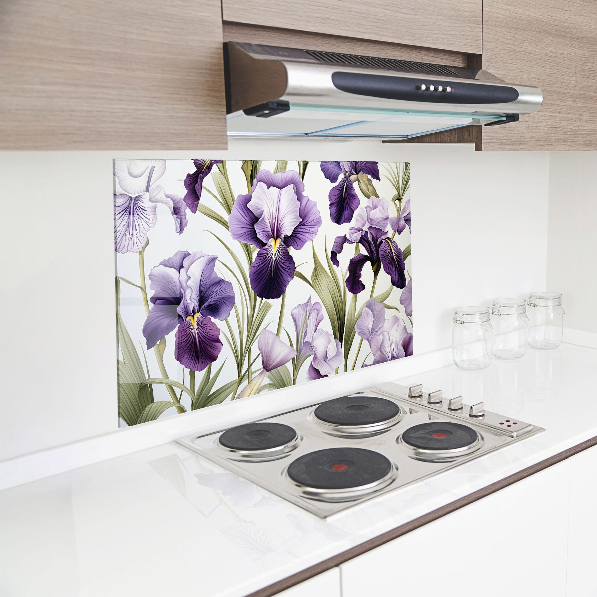Panel Szklany do Kuchni Iris Painting mockup 8