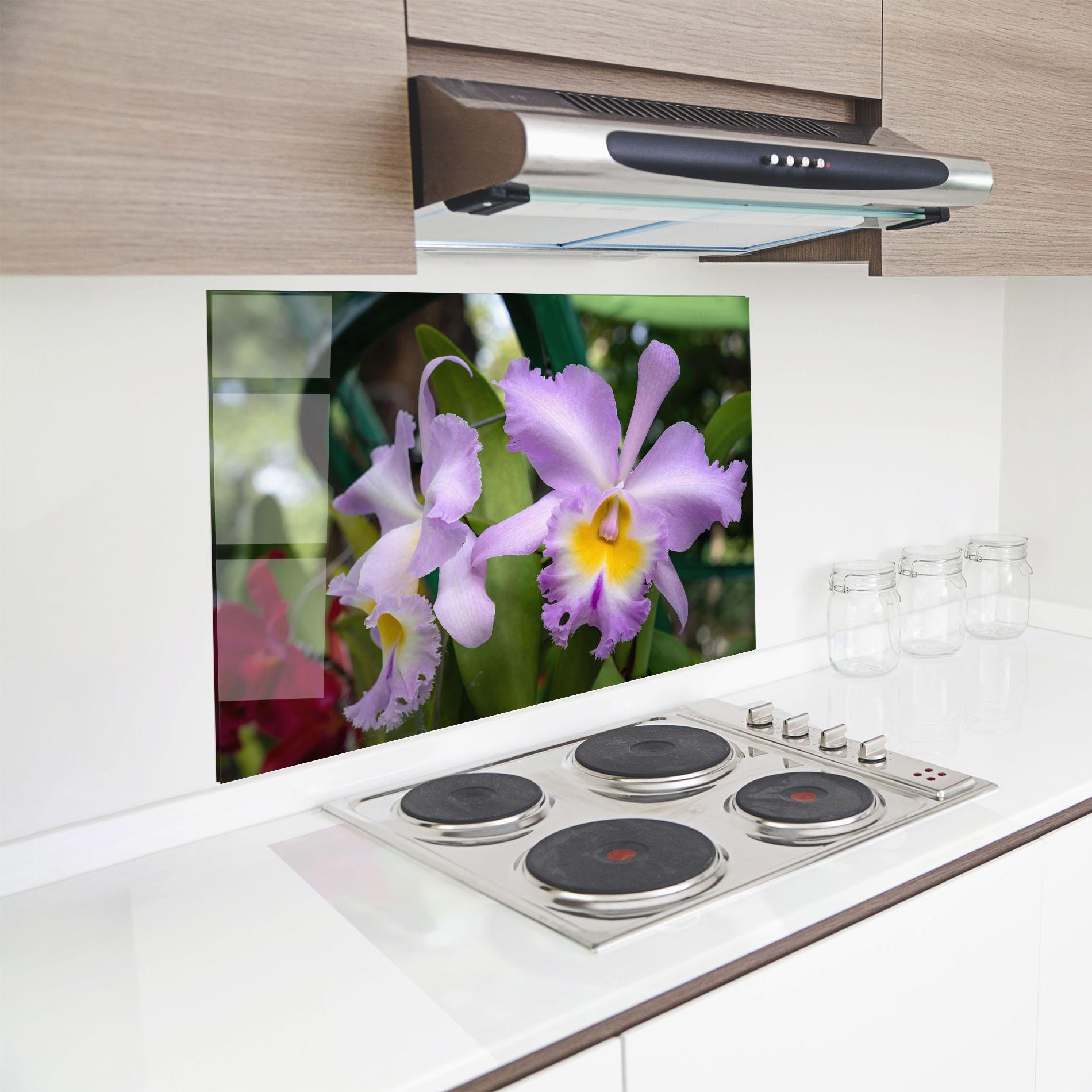 Panel Szklany do Kuchni Light Purple Iris mockup 8