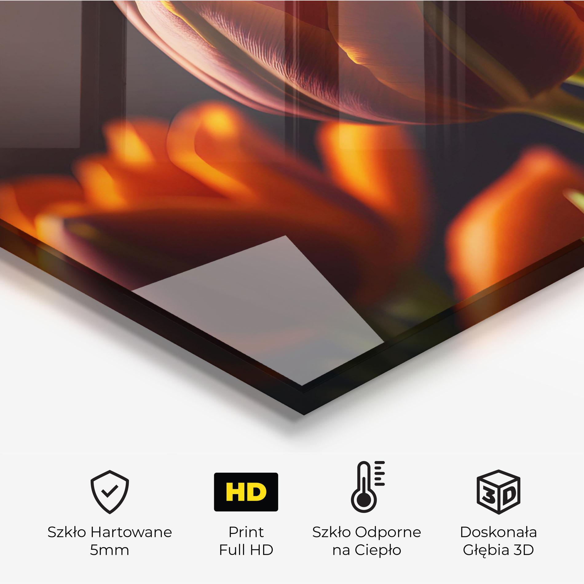 Panel Szklany do Kuchni Close Up Orange Tulip mockup 2