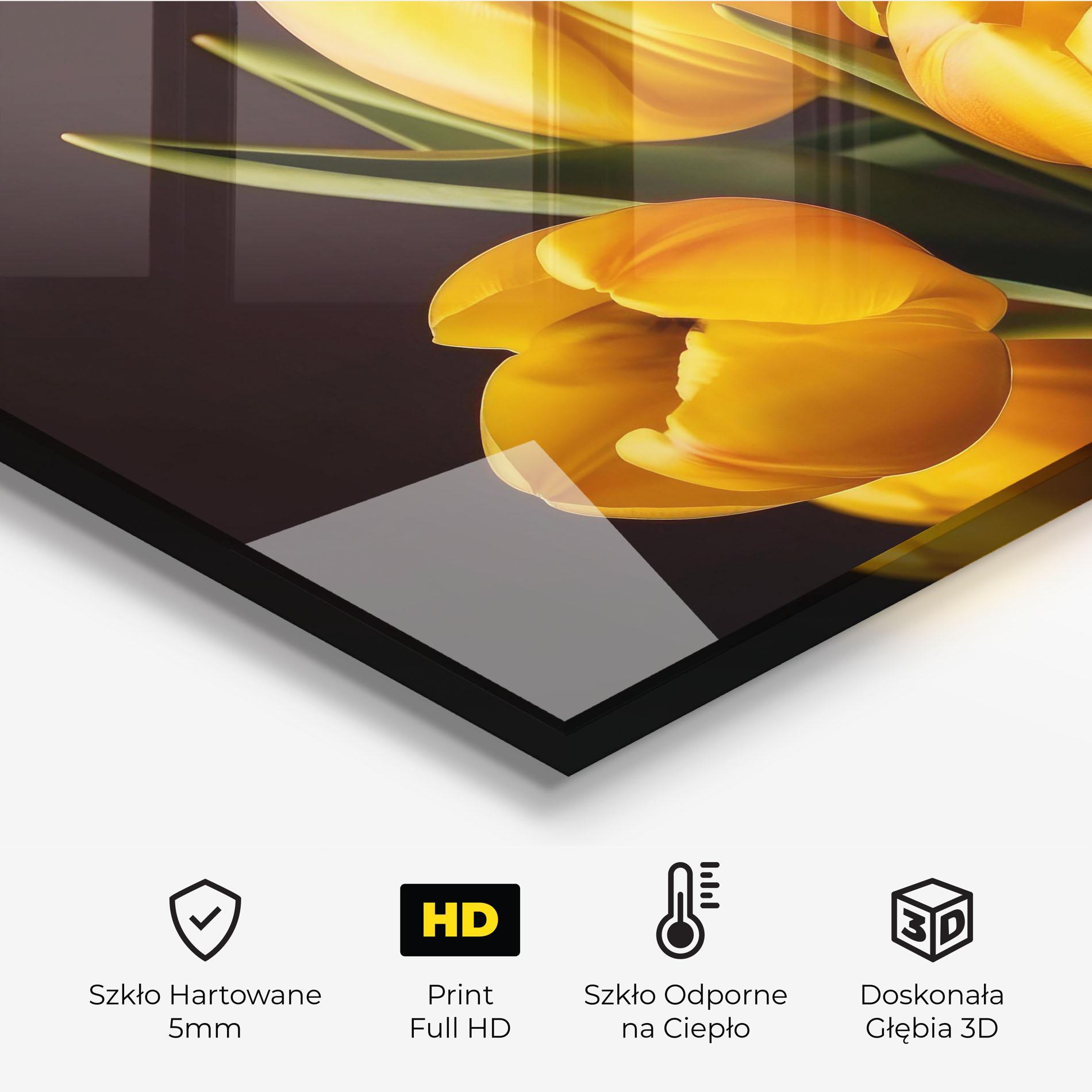 Panel Szklany do Kuchni Strong Yellow Tulips mockup 2