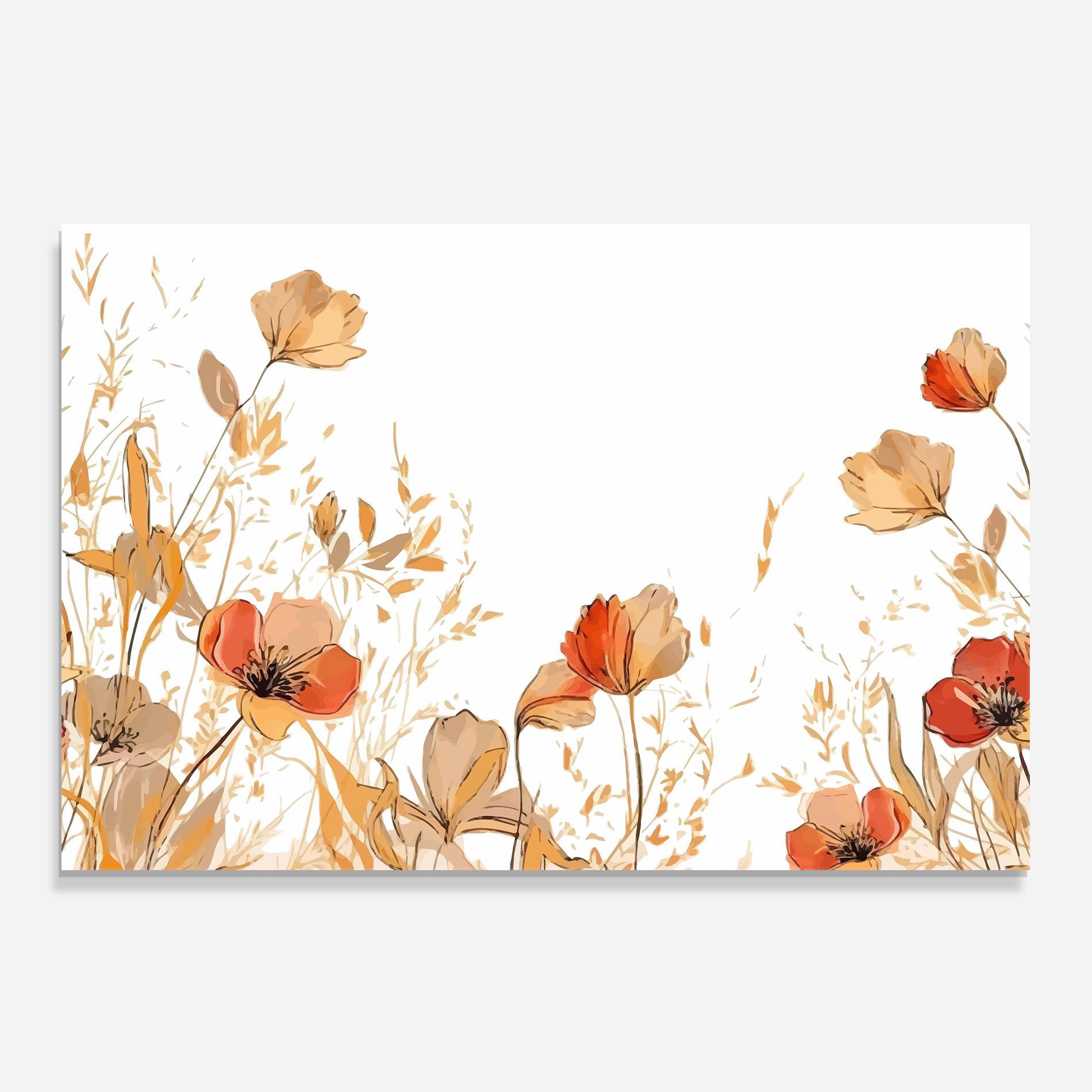 Panel Szklany do Kuchni Gold Red Poppy mockup 0