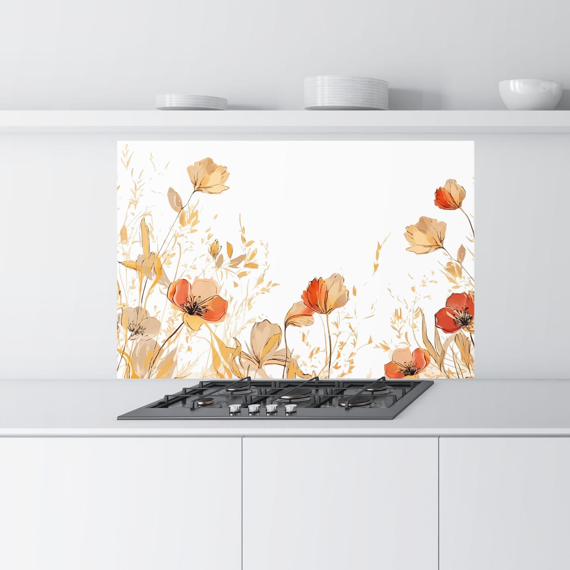 Panel Szklany do Kuchni Gold Red Poppy mockup 9