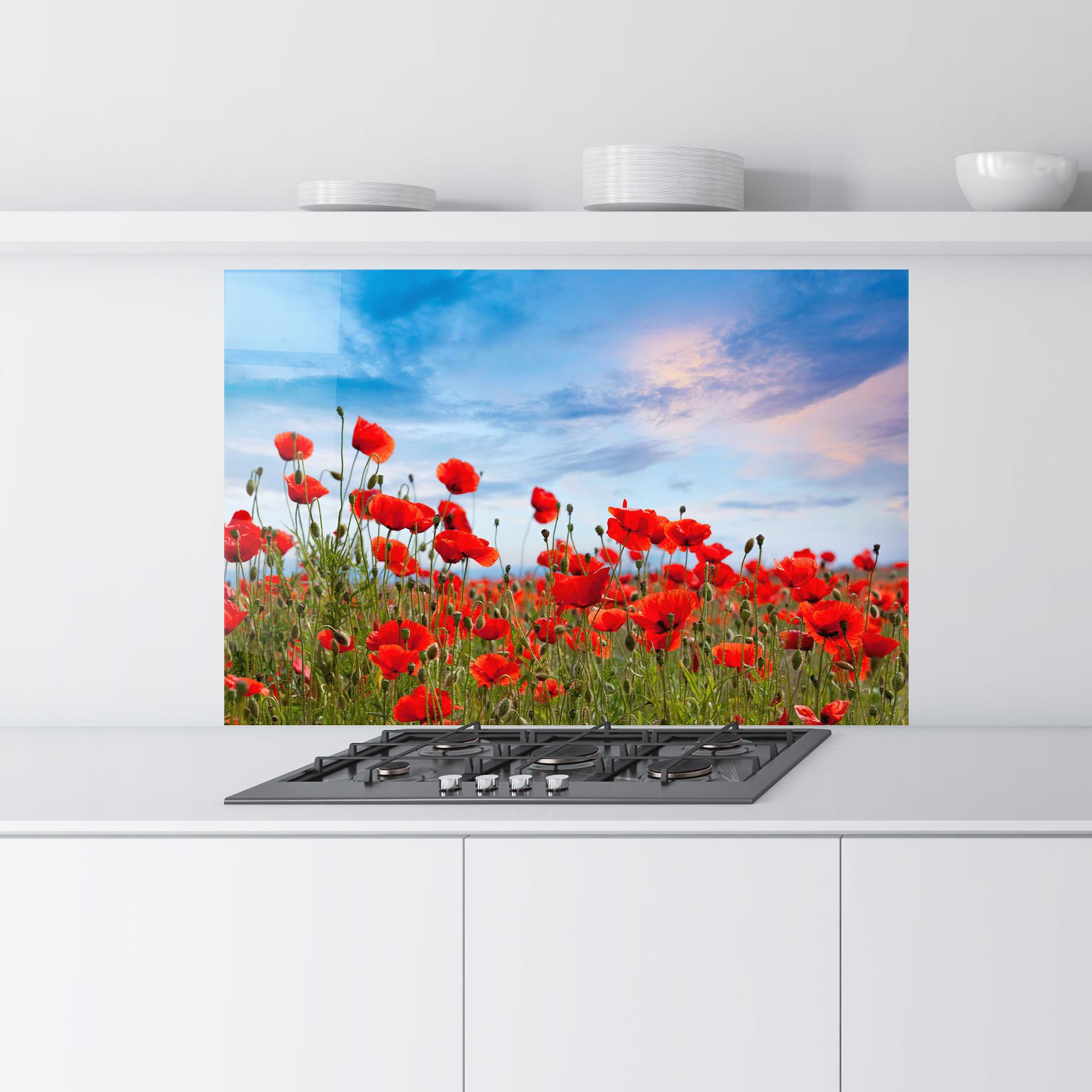 Panel Szklany do Kuchni Poppy Field mockup 9