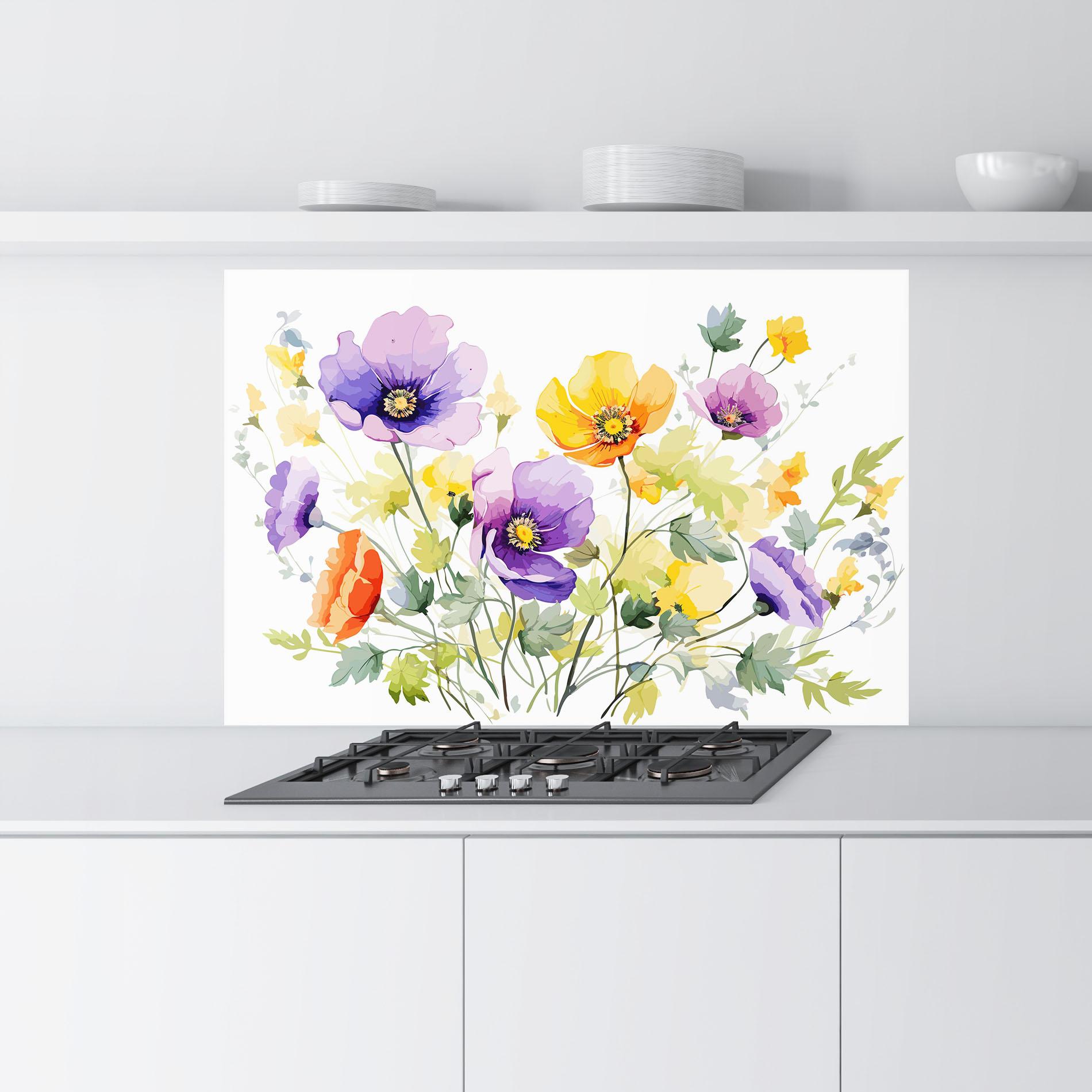 Panel Szklany do Kuchni Purple Orange Poppy mockup 9