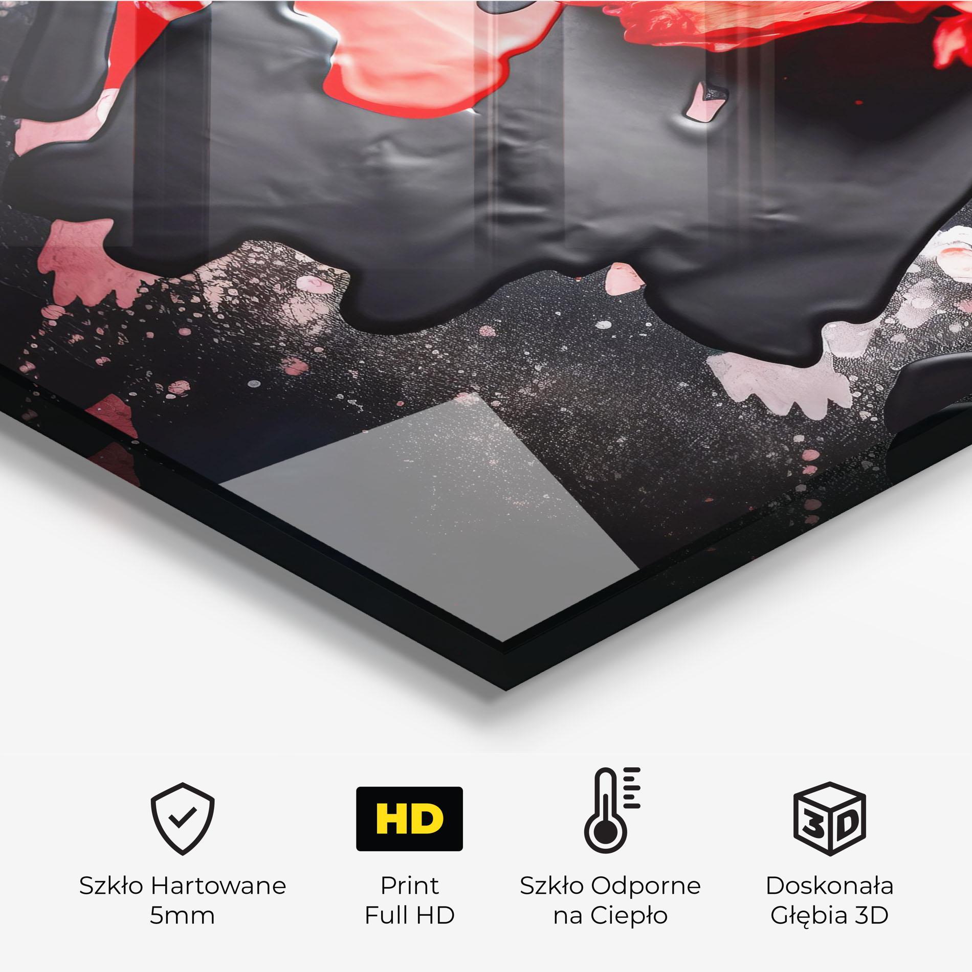 Panel Szklany do Kuchni Black Liquid Poppy mockup 2