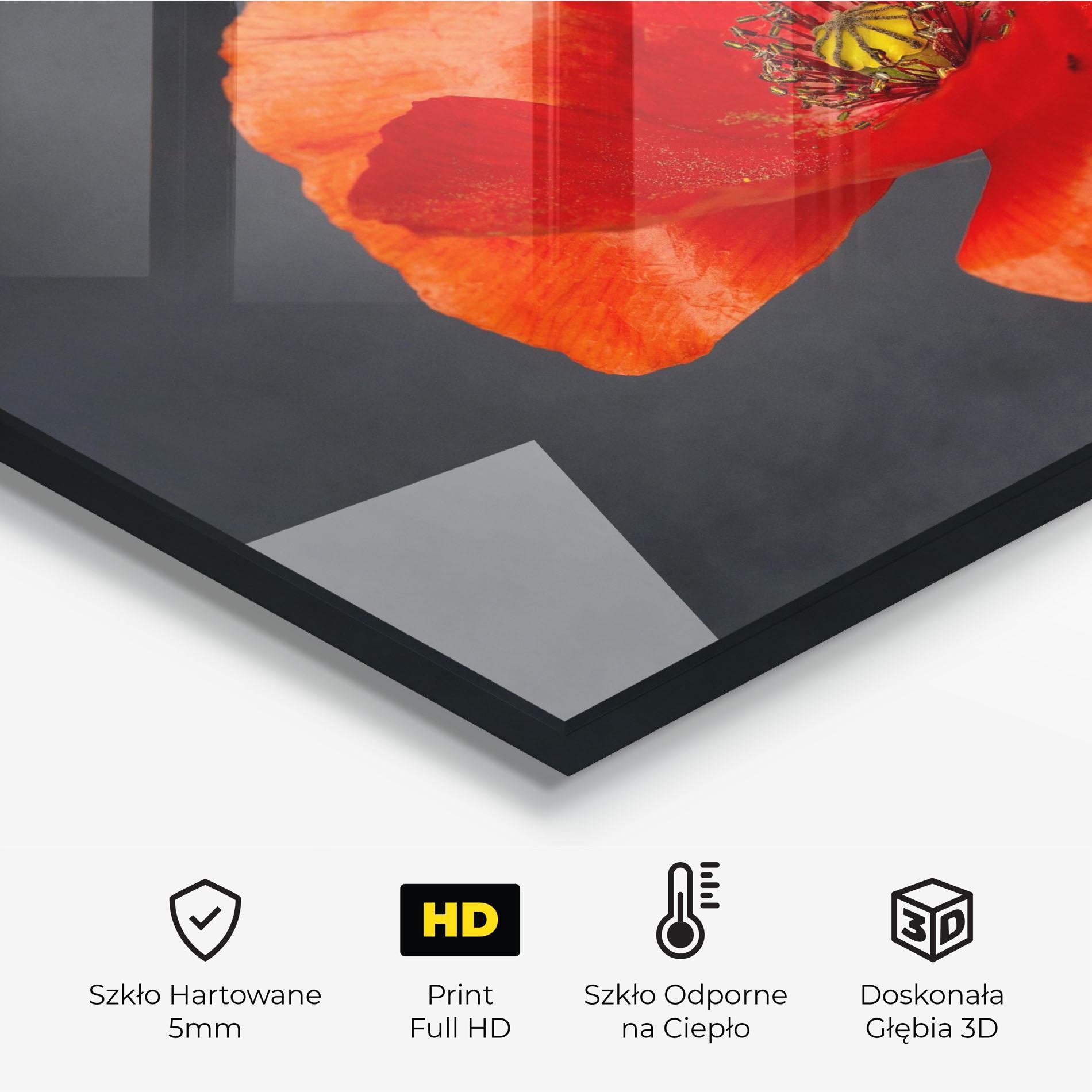 Panel Szklany do Kuchni Light Red Poppy mockup 2