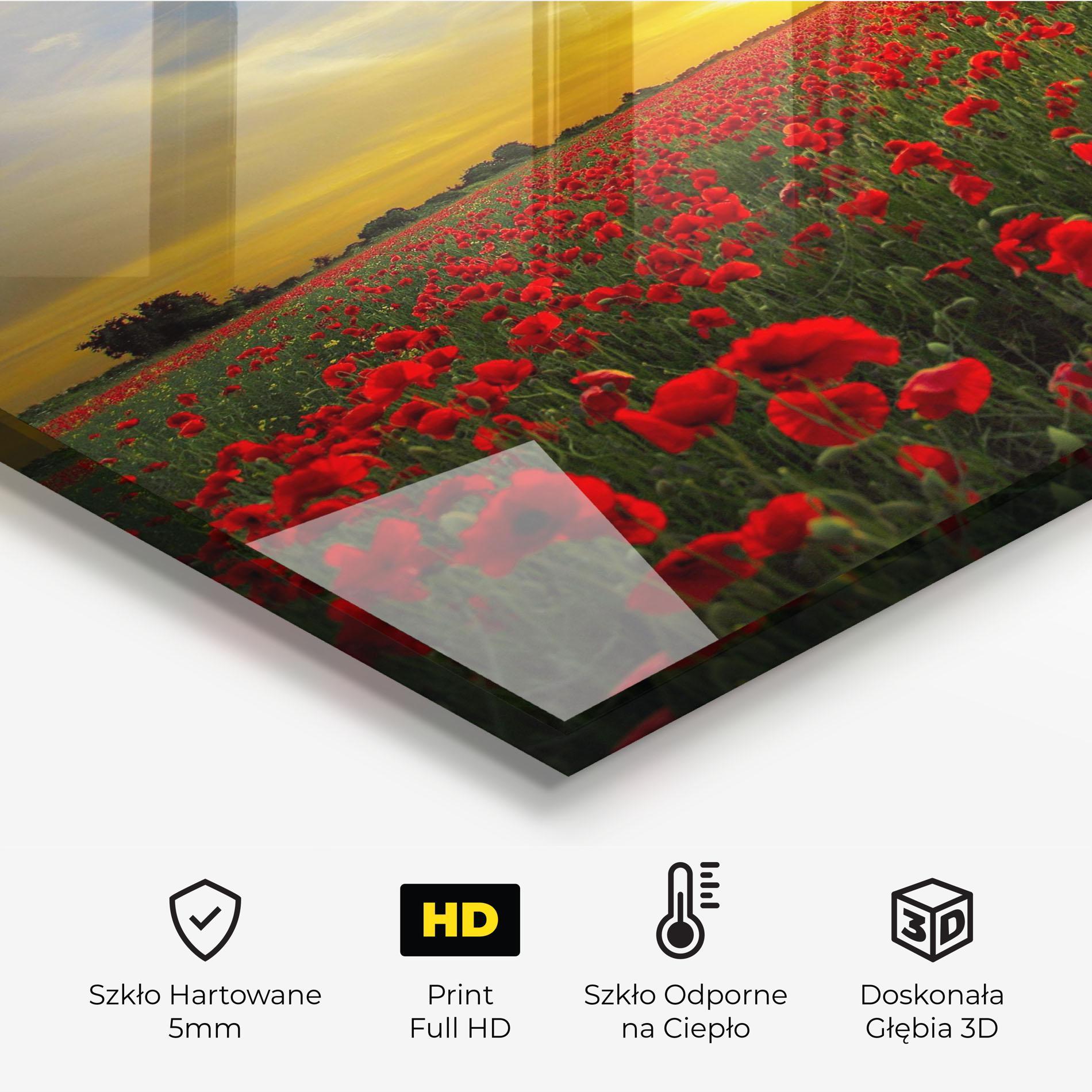 Panel Szklany do Kuchni Poppies Sunset mockup 2