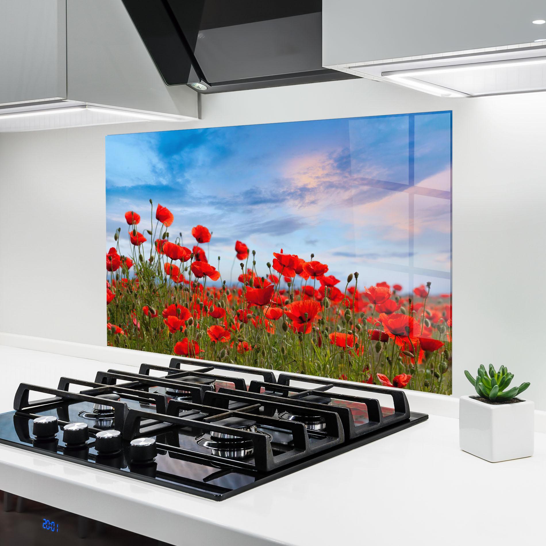Panel Szklany do Kuchni Poppy Field mockup 6