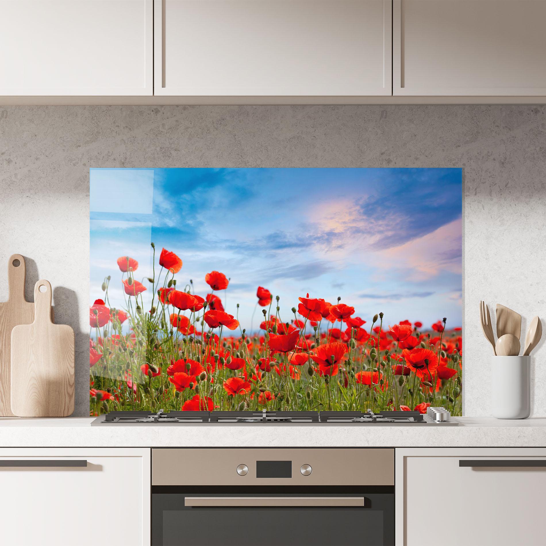 Panel Szklany do Kuchni Poppy Field mockup 7