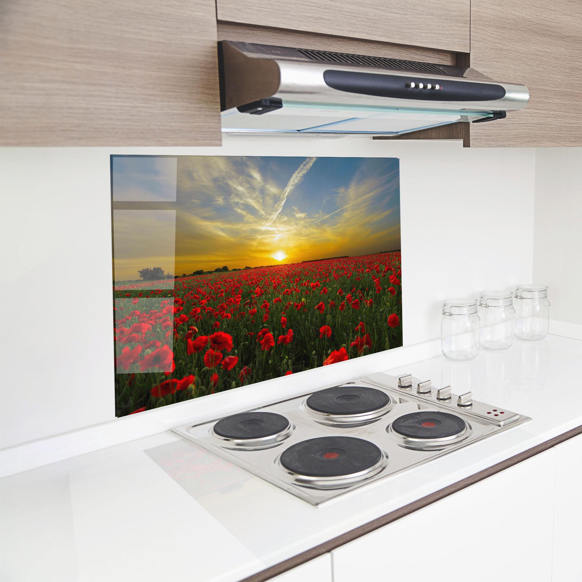 Panel Szklany do Kuchni Poppies Sunset mockup 8
