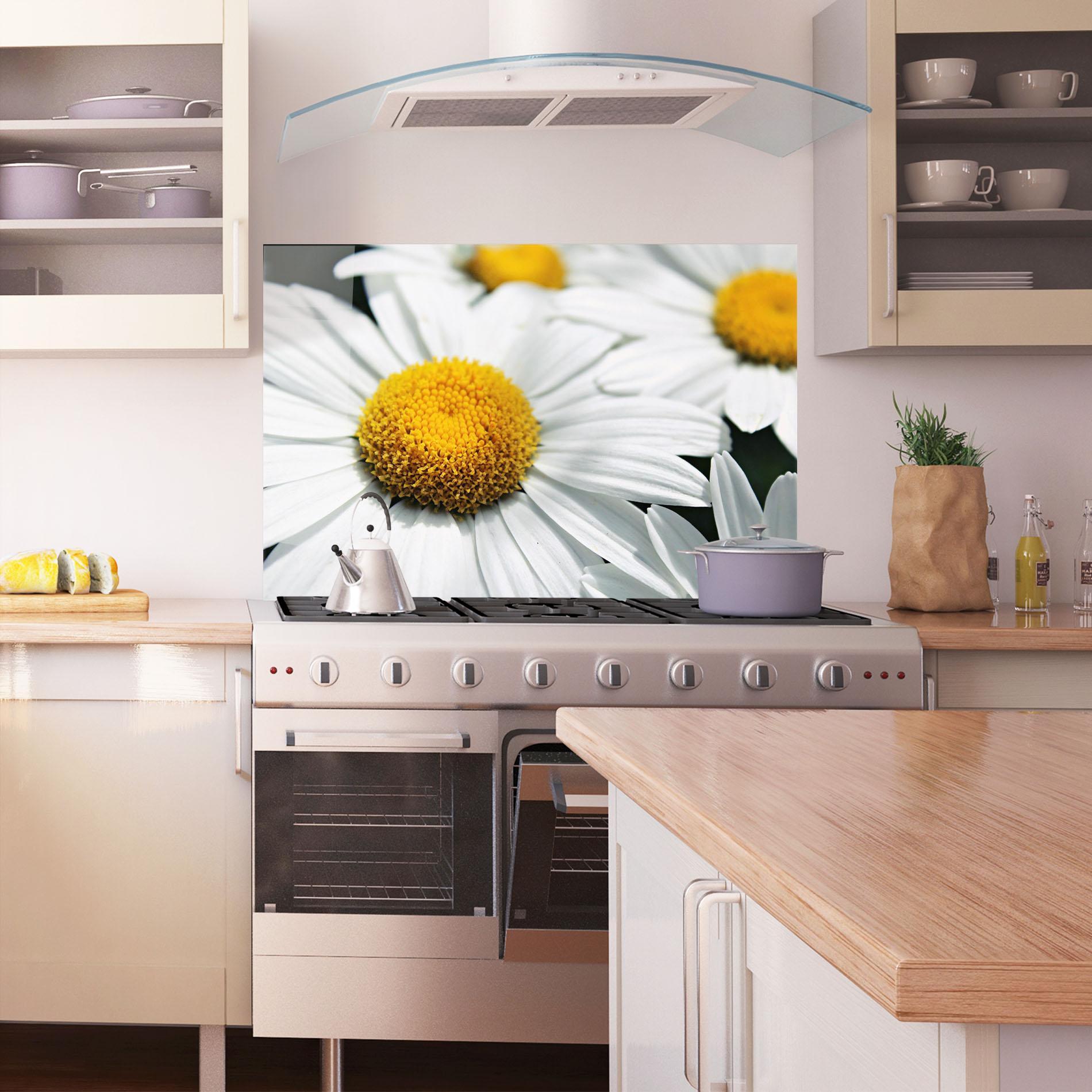 Panel Szklany do Kuchni Big Daisies mockup 1