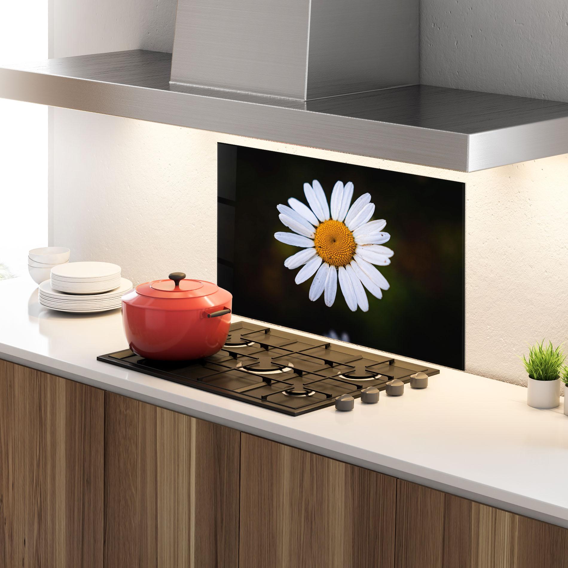 Panel Szklany do Kuchni Big Yellow Center Daisy mockup 4
