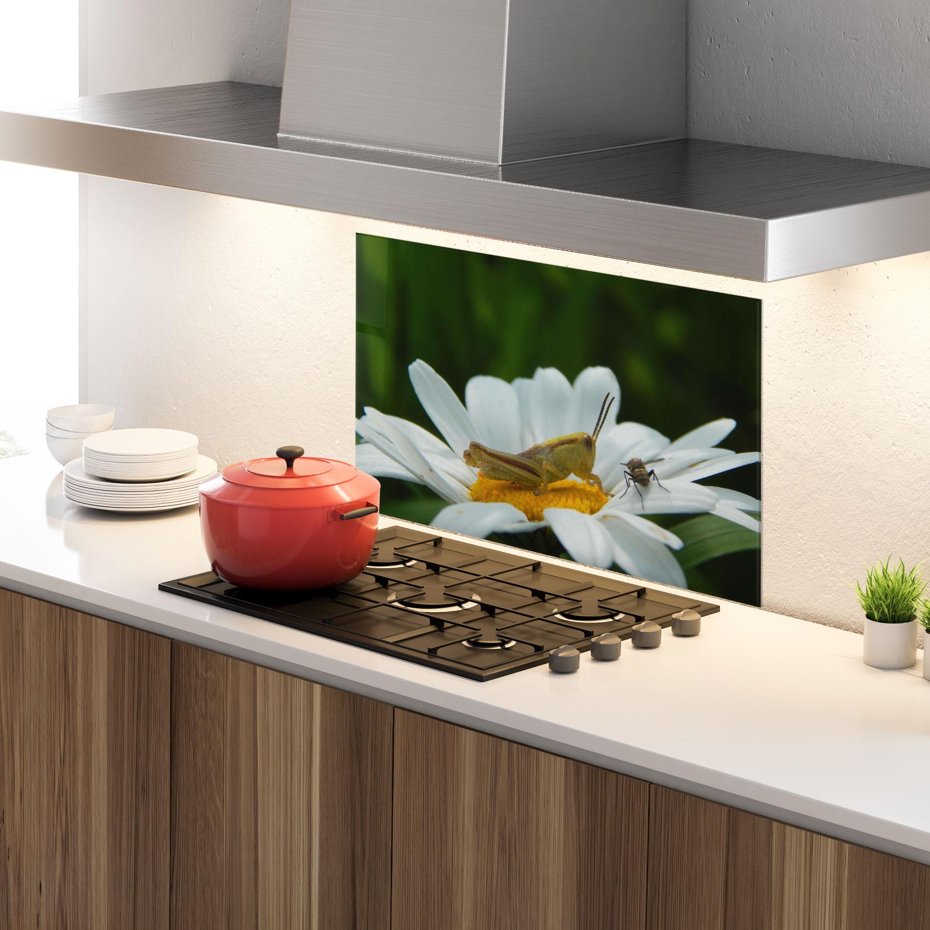 Panel Szklany do Kuchni Cricket On Daisy mockup 4