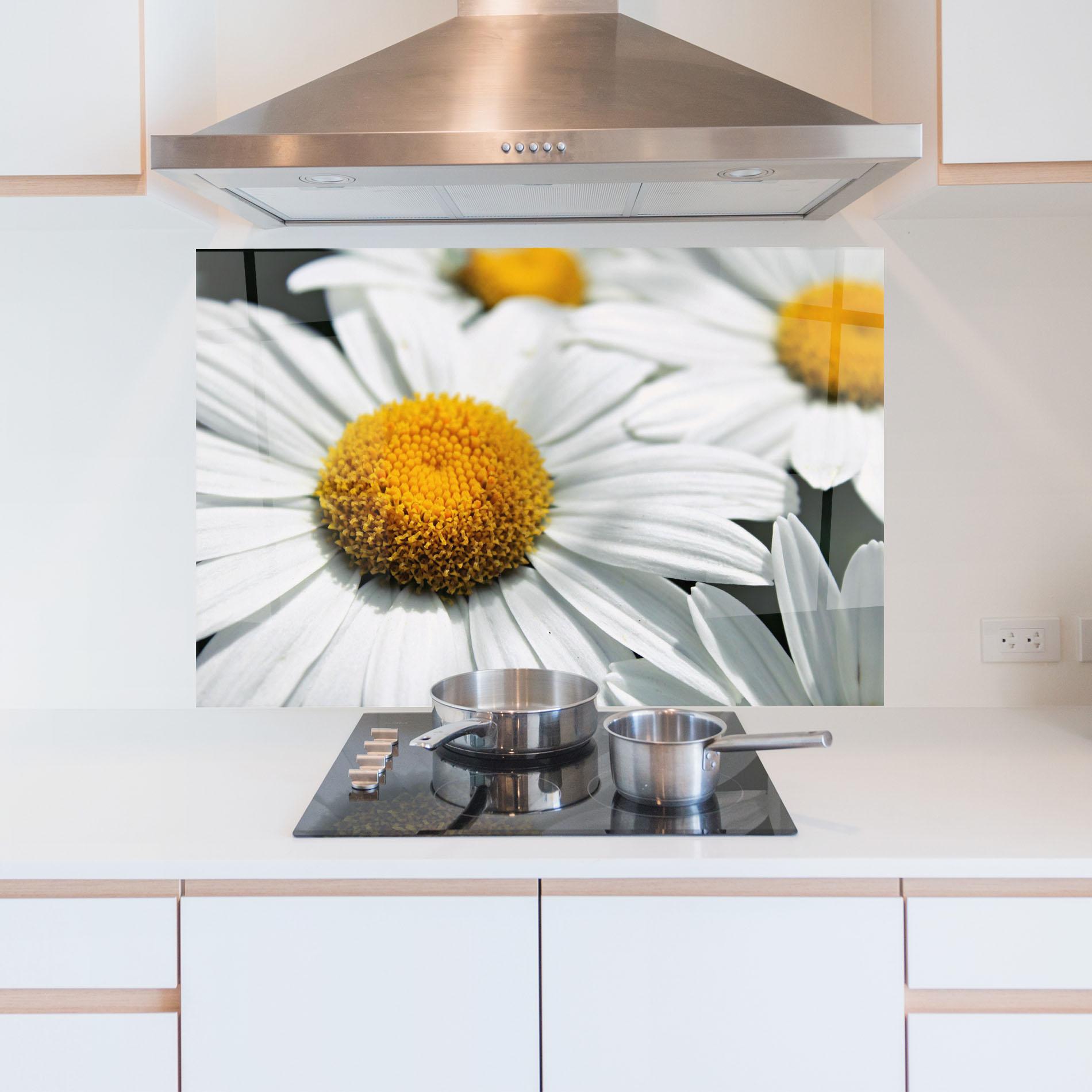 Panel Szklany do Kuchni Big Daisies mockup 5