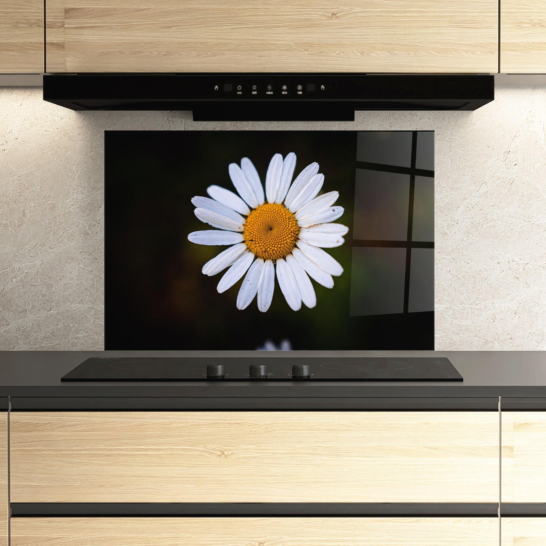 Panel Szklany do Kuchni Big Yellow Center Daisy mockup 3
