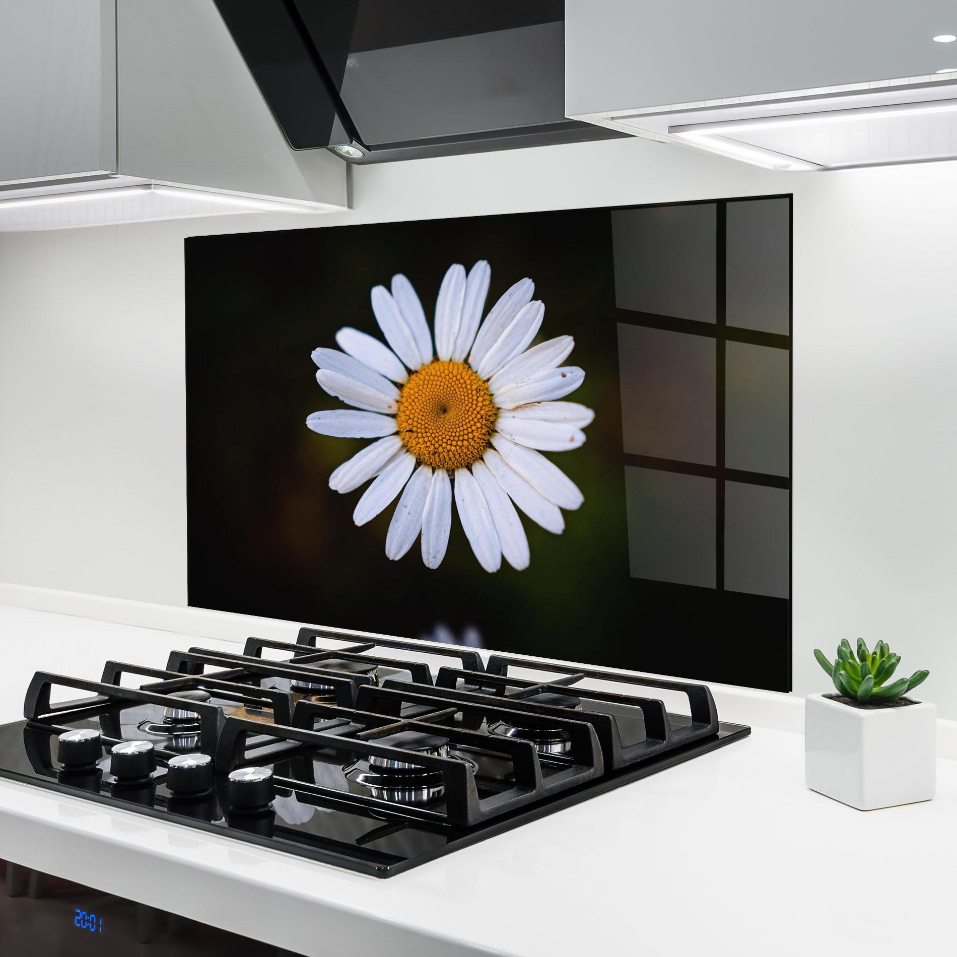 Panel Szklany do Kuchni Big Yellow Center Daisy mockup 6