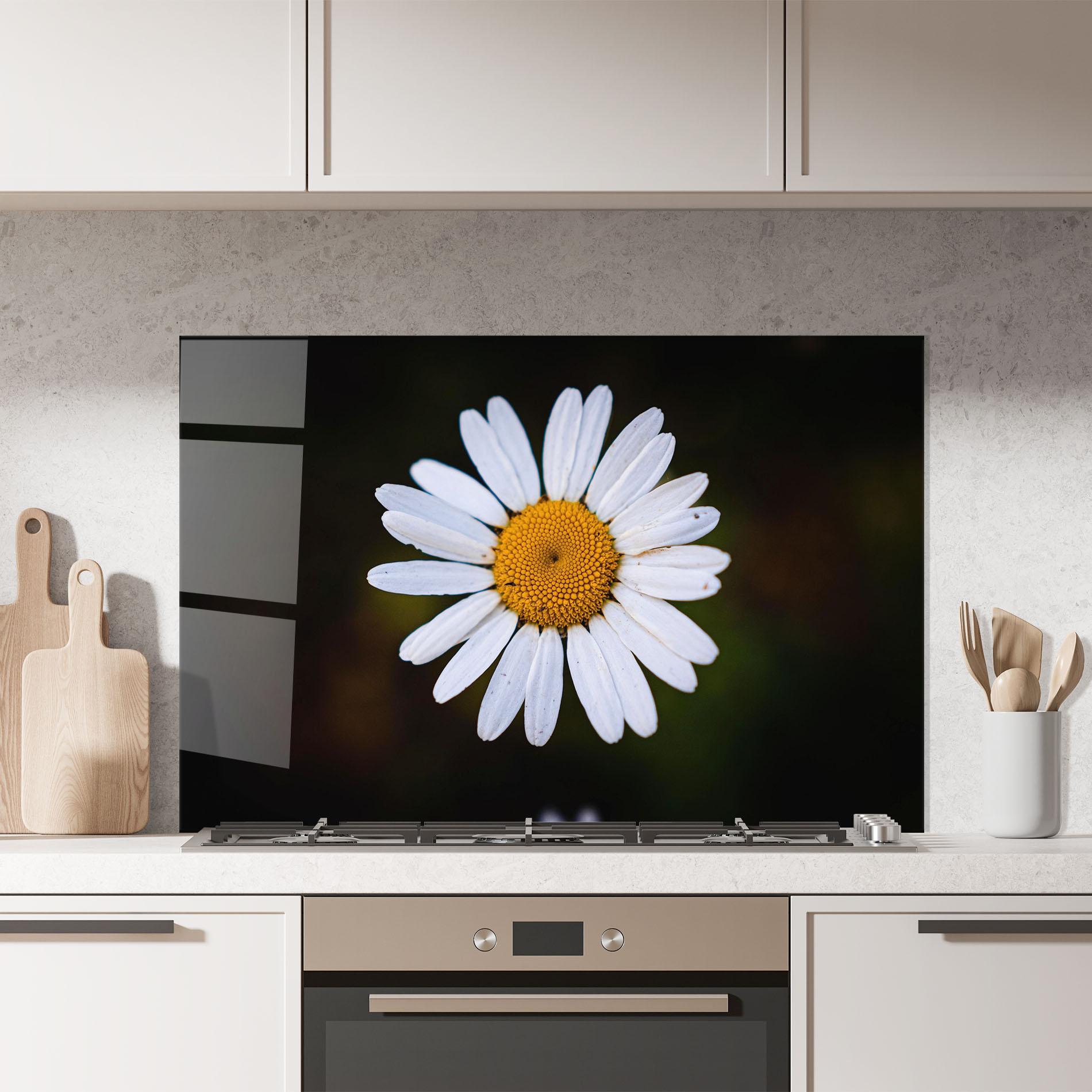 Panel Szklany do Kuchni Big Yellow Center Daisy mockup 7