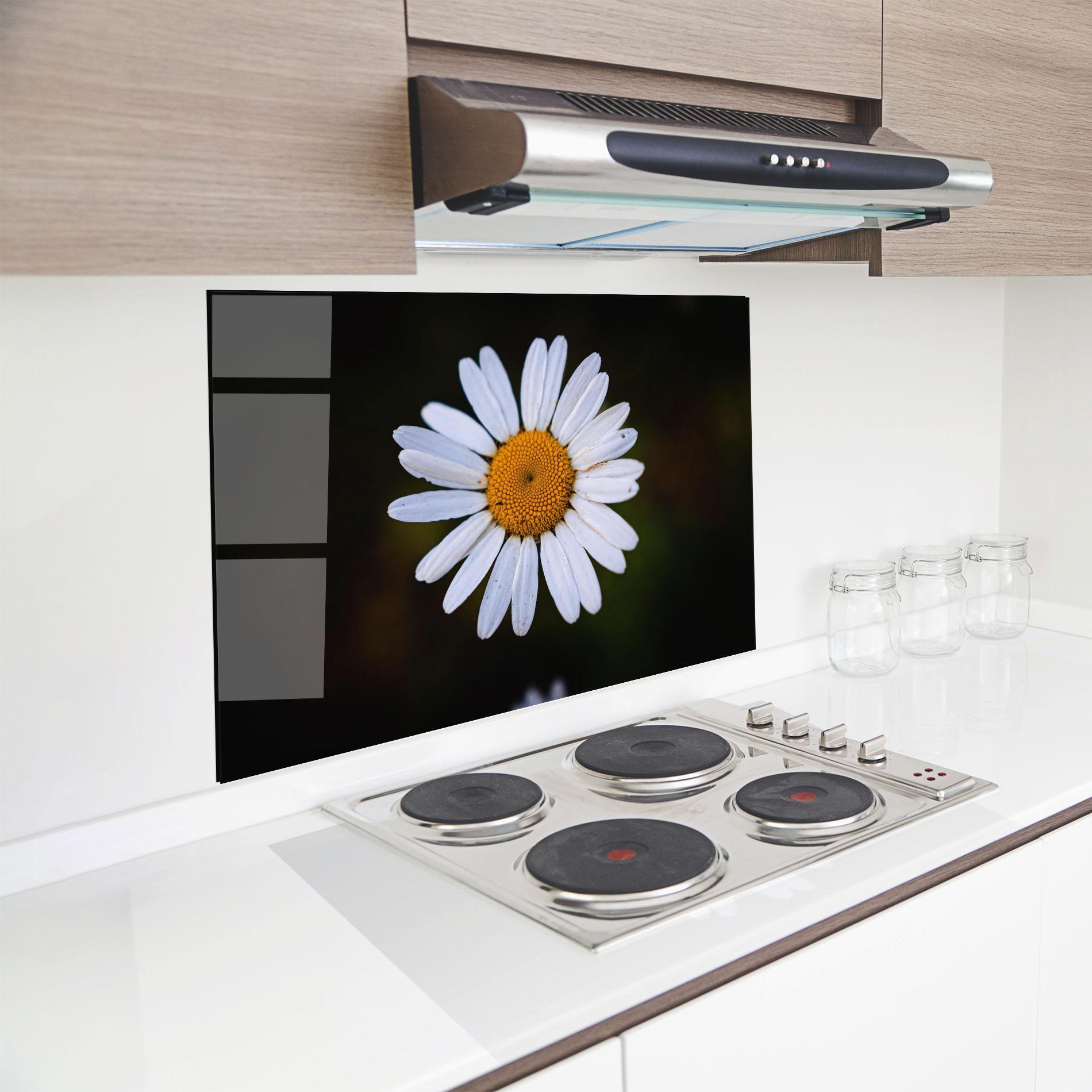 Panel Szklany do Kuchni Big Yellow Center Daisy mockup 8