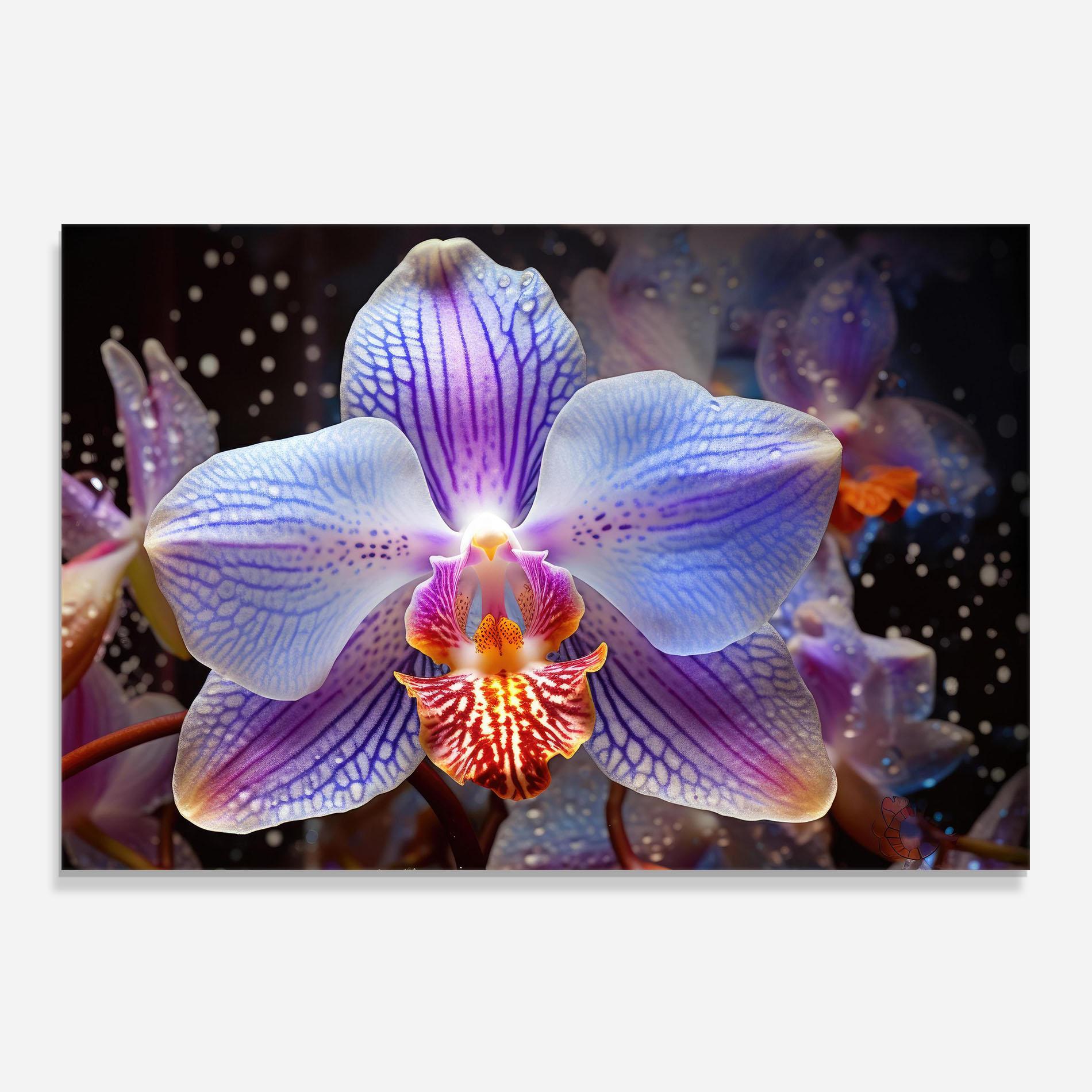 Panel Szklany do Kuchni Light Purple Orchid Art mockup 0