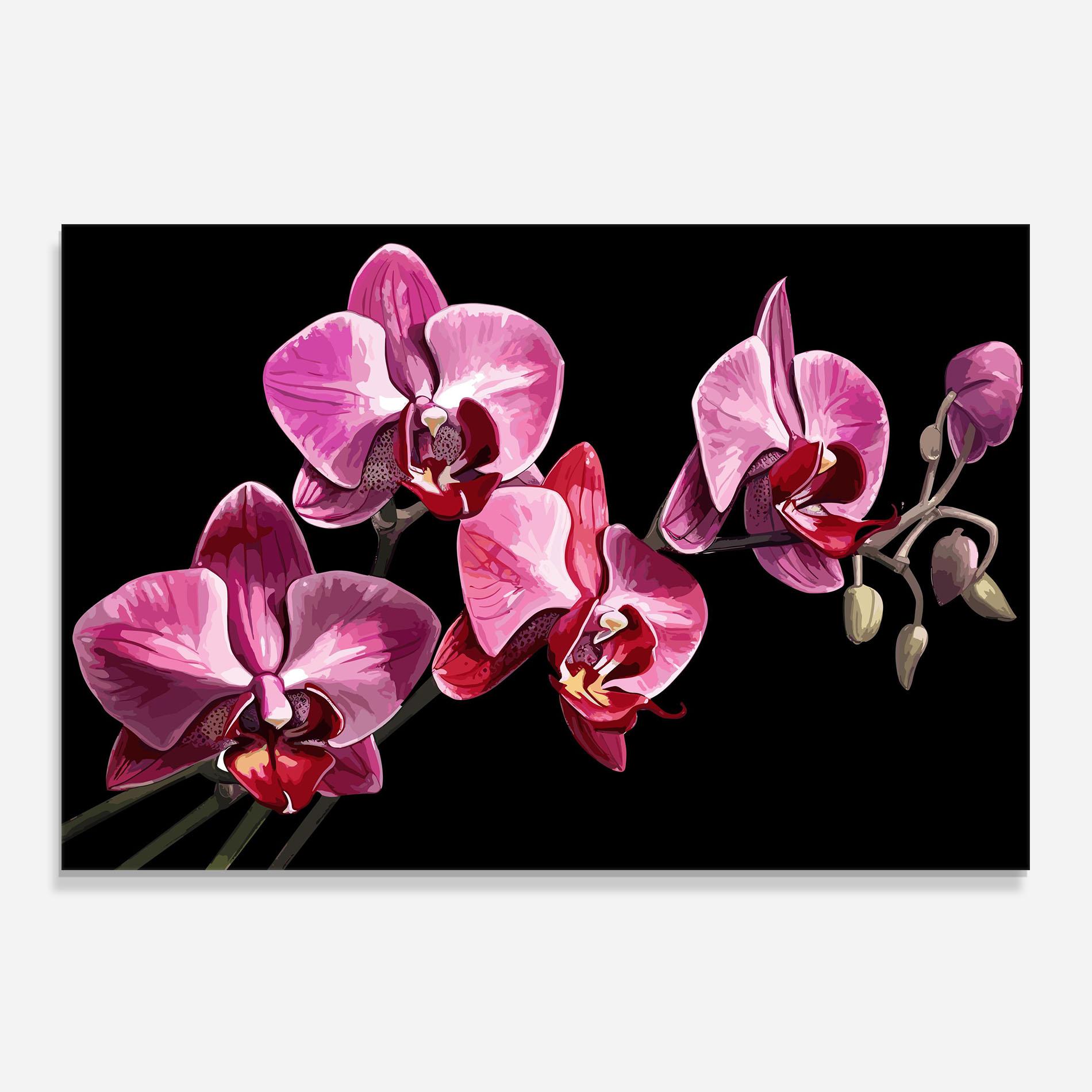 Panel Szklany do Kuchni Red Purple Orchid mockup 0