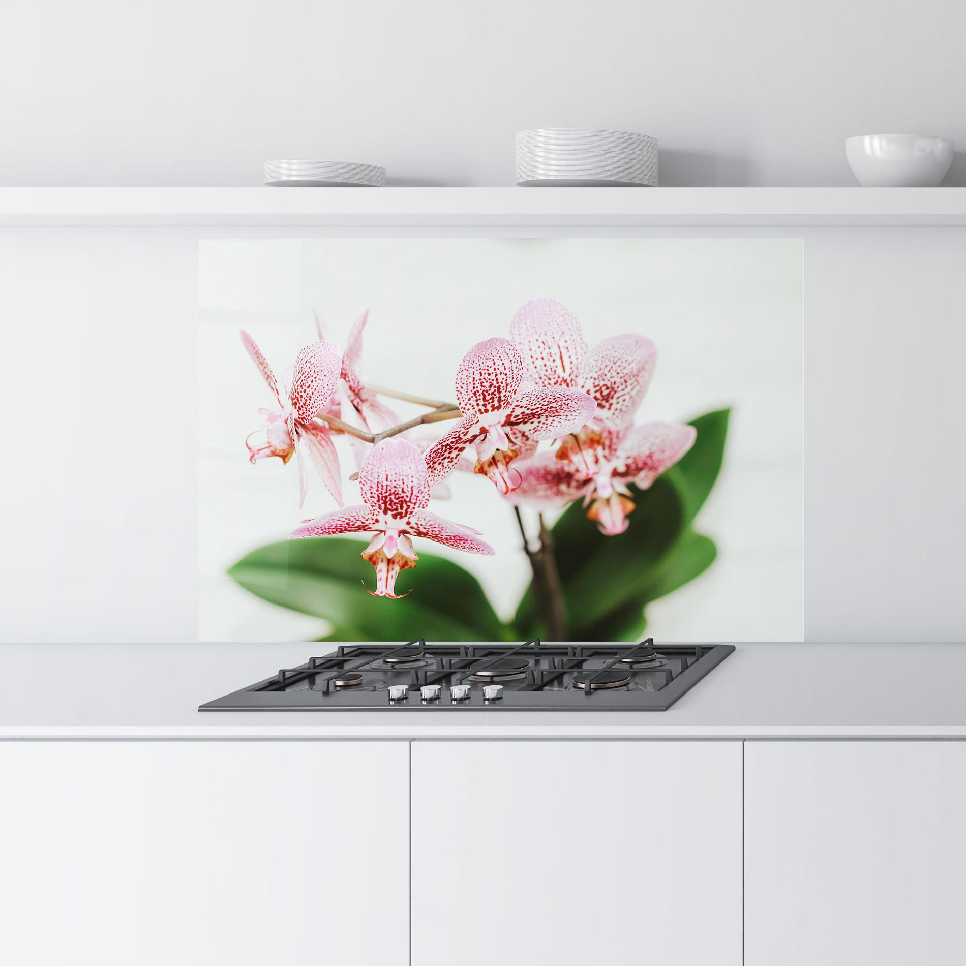 Panel Szklany do Kuchni Green Orchids mockup 9