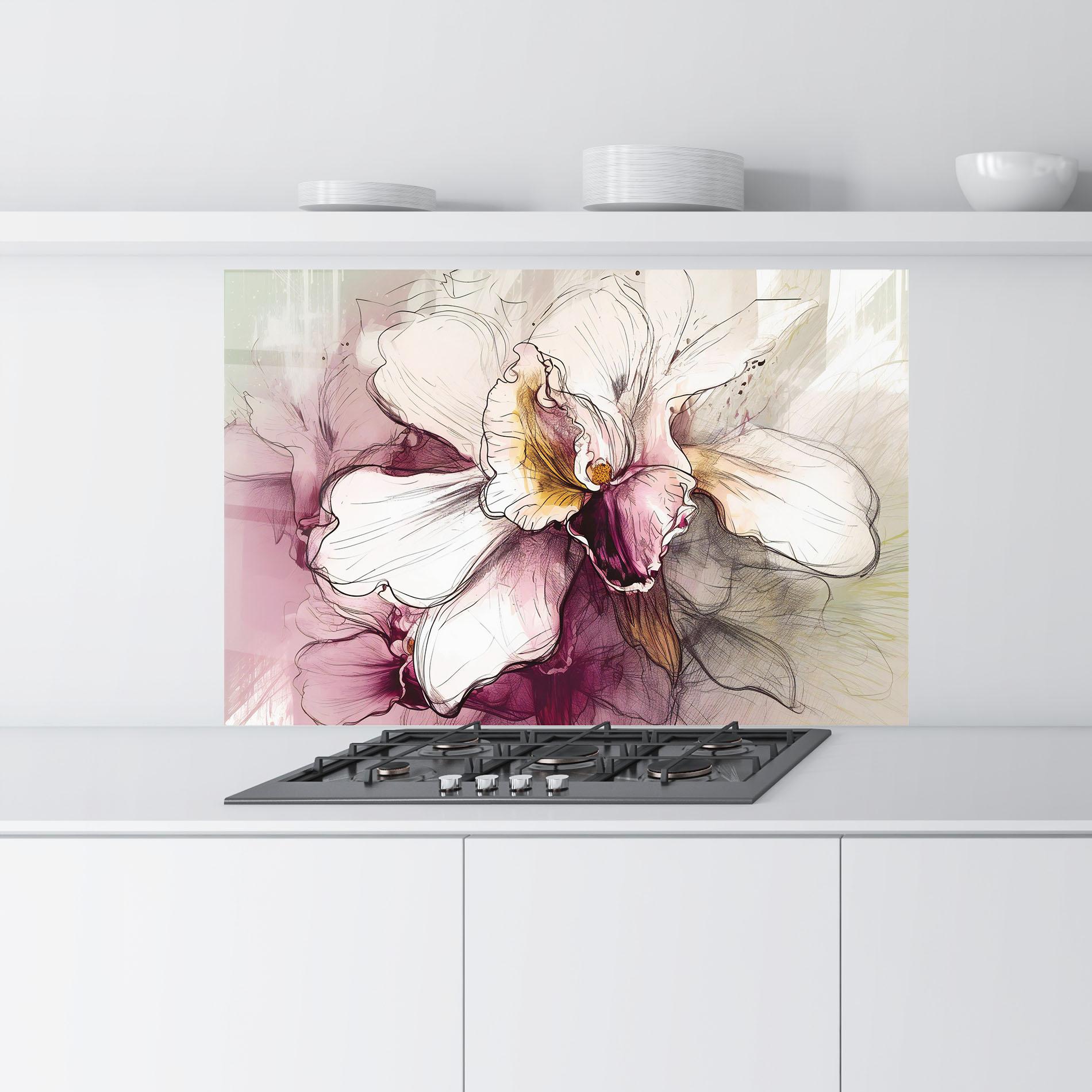 Panel Szklany do Kuchni Painted Purple Orchid mockup 9