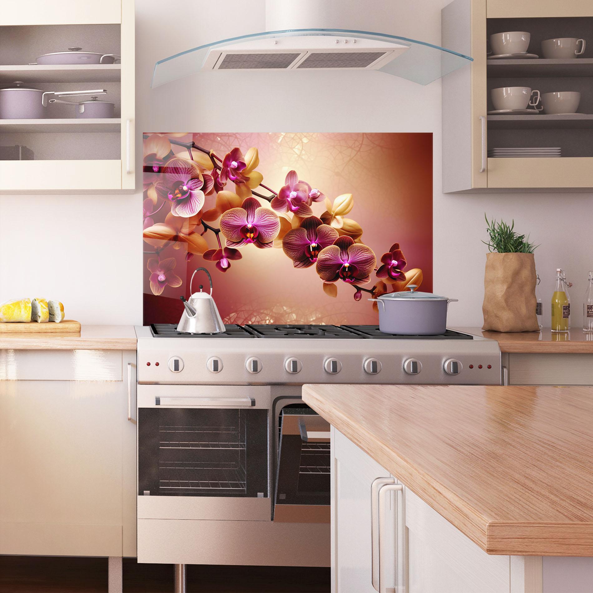 Panel Szklany do Kuchni Purple Cream Orchid mockup 1