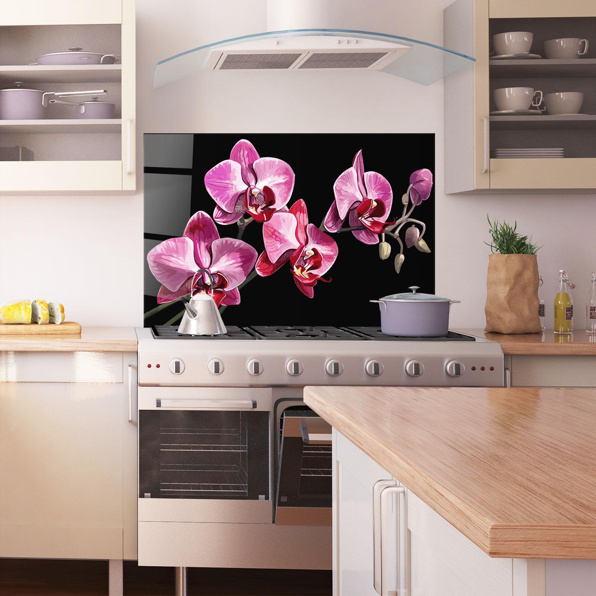 Panel Szklany do Kuchni Red Purple Orchid mockup 1