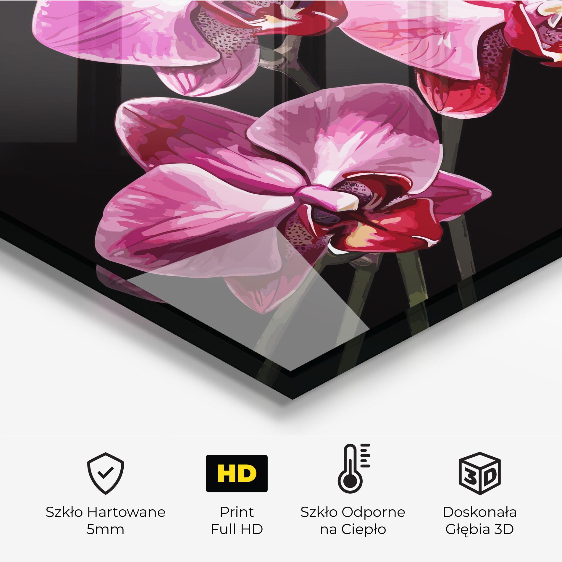 Panel Szklany do Kuchni Red Purple Orchid mockup 2