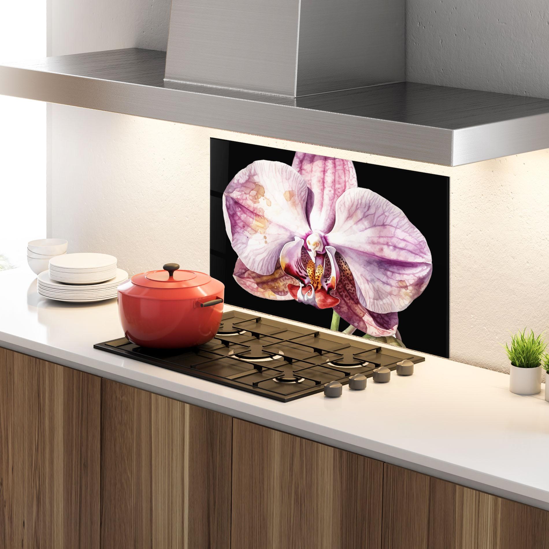 Panel Szklany do Kuchni Painted Orchid mockup 4