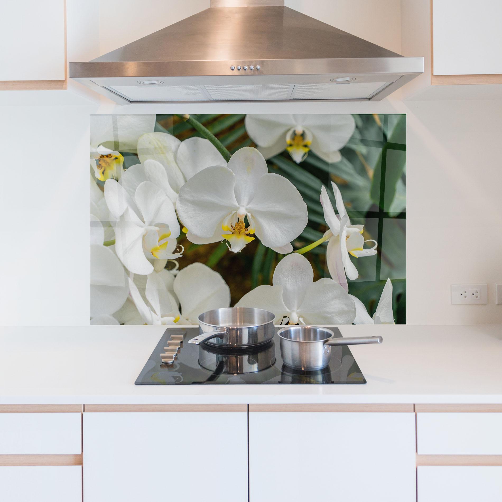 Panel Szklany do Kuchni Orchids In Nature mockup 5